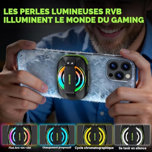Detalle 2 de KOOVIVA Refroidisseur de téléphone Portable pour Jeux – Batterie magnétique et refroidissement rapide