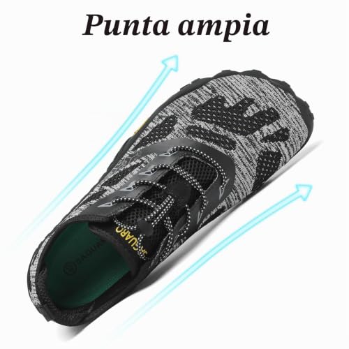 Detalle de SAGUARO Scarpe Barefoot Minimaliste Uomo Donna Multisport 43 EU - Onice Nero