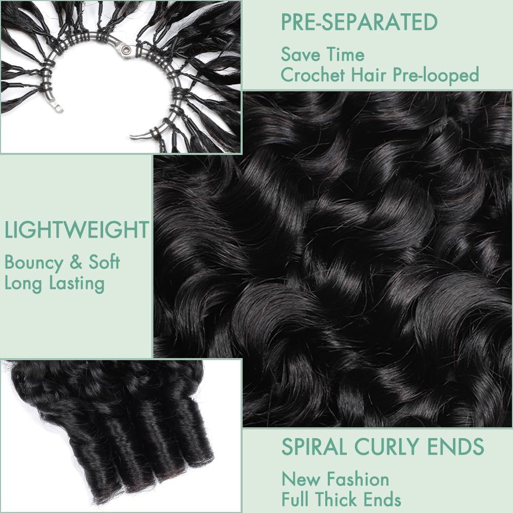 Thumbnail 3 de Human Crochet Hair for Black Women 18 Inch Burmese Curly Bundles – Pre-separated, 200 Strands, 250g