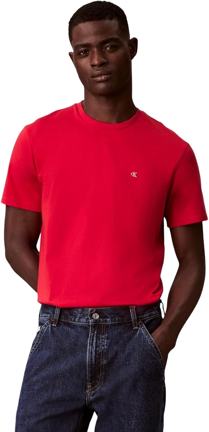 Detalle de Calvin Klein Men’s Short Sleeve Round Neck Classic Monogram T-Shirt