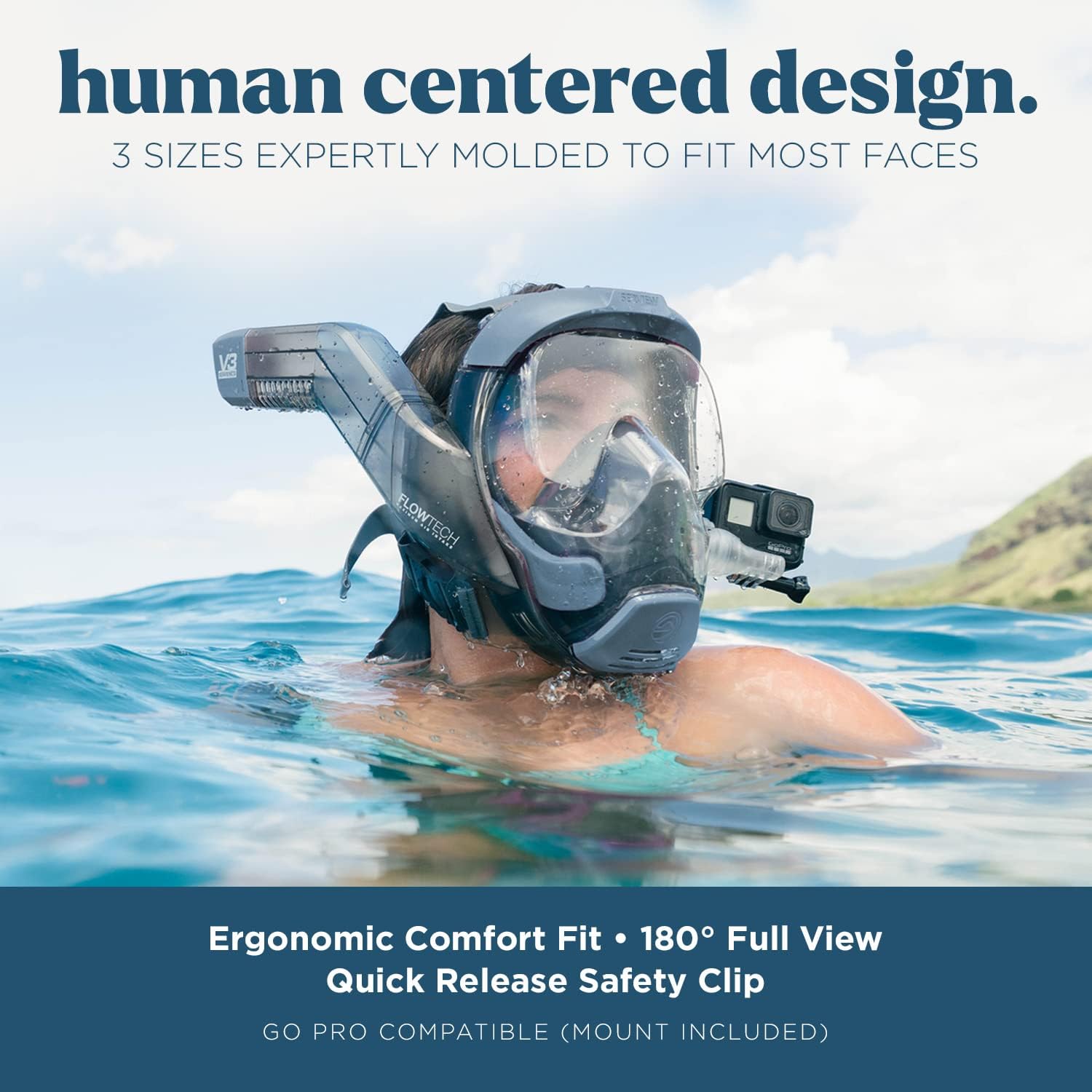 Detalle de Seaview 180 V3 Full Face Snorkel Mask for Adults