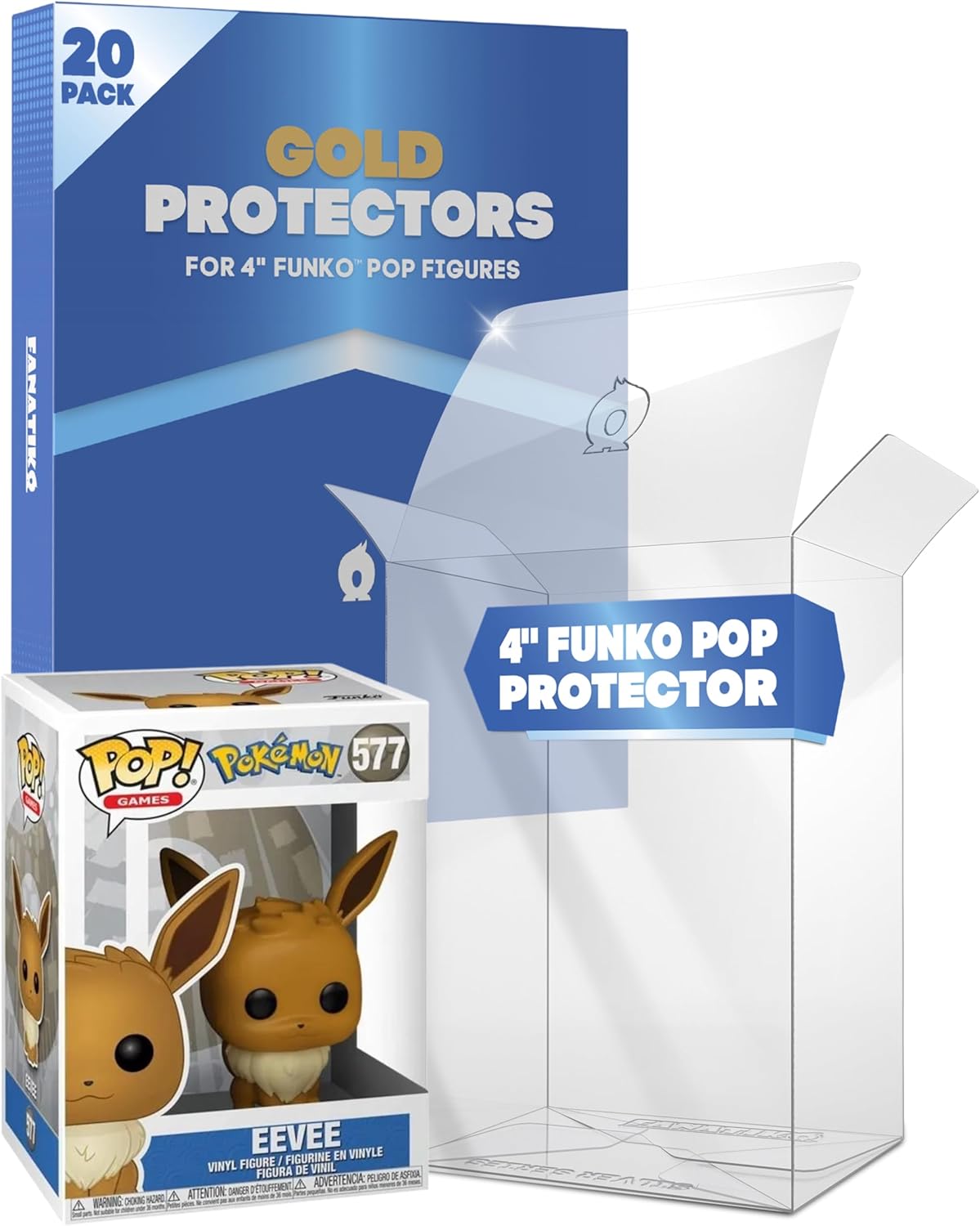 Detalle de Confezione da 20 Protettori GOLD per Funko Pop 4'' – Protezione da 0,5 mm con filtro UV