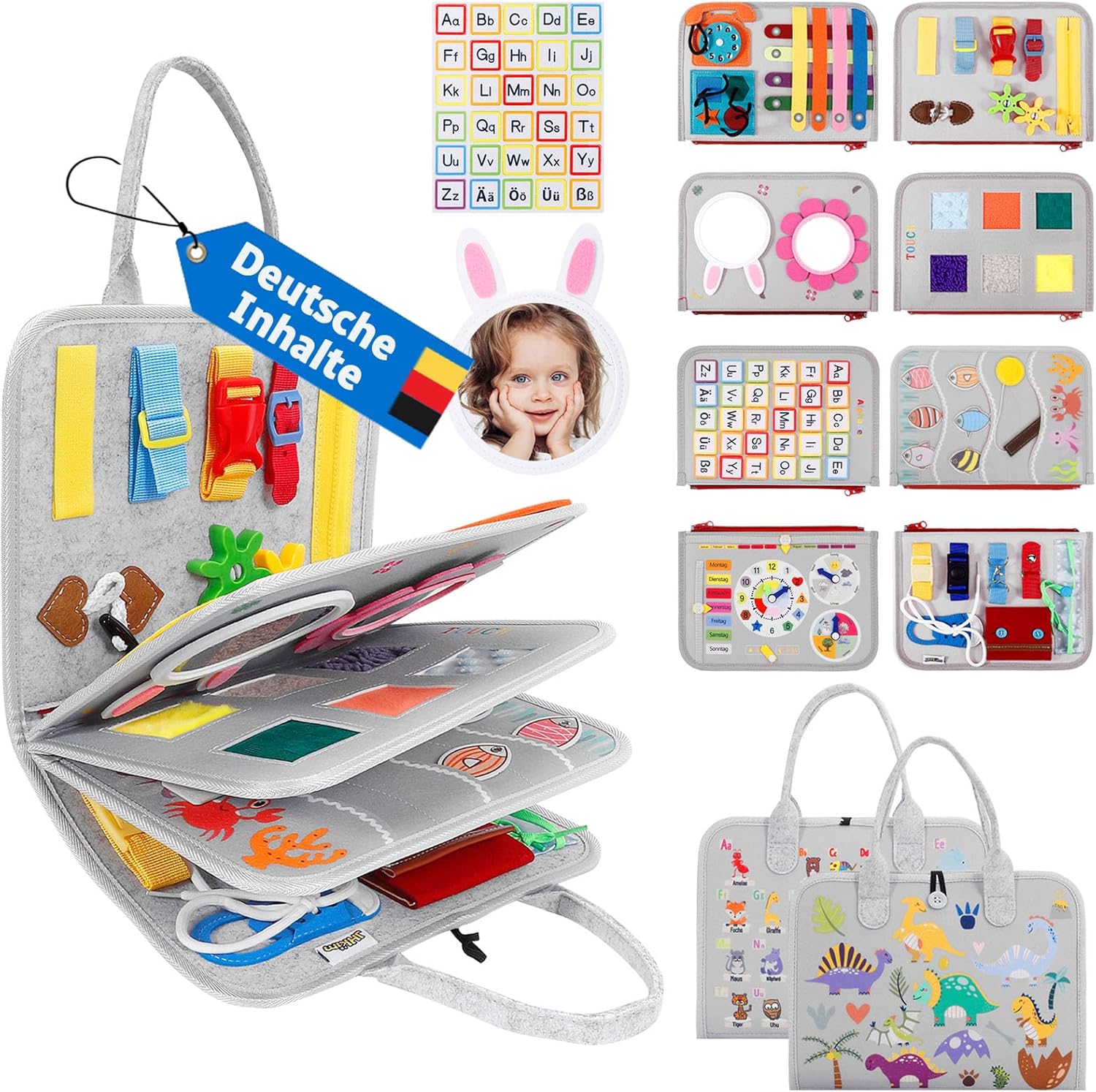Detalle de JHkim Montessori Busy Board Deutsch