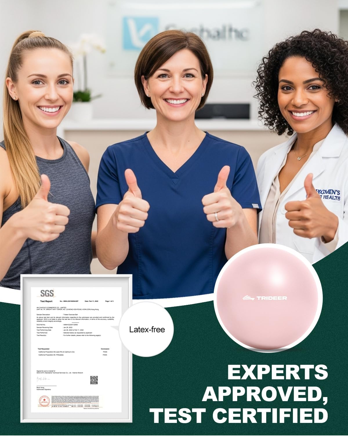 Thumbnail 4 de Trideer TRUSAM-YBAM-PVFR23 9-Inch Exercise Ball, Textured PVC