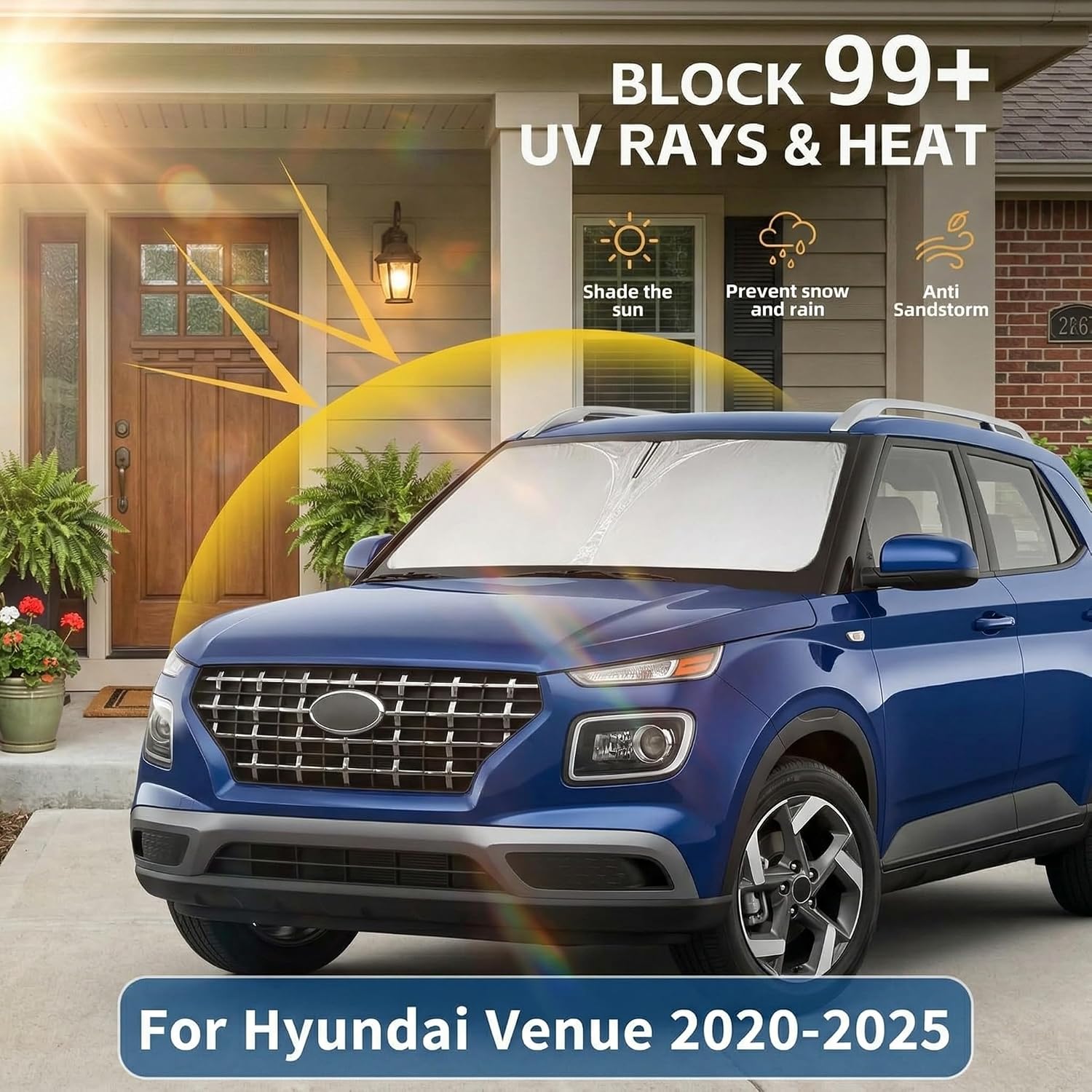 Thumbnail 1 de AuyNeas Custom Fit Windshield Sun Shade for Hyundai Venue (2020-2025)