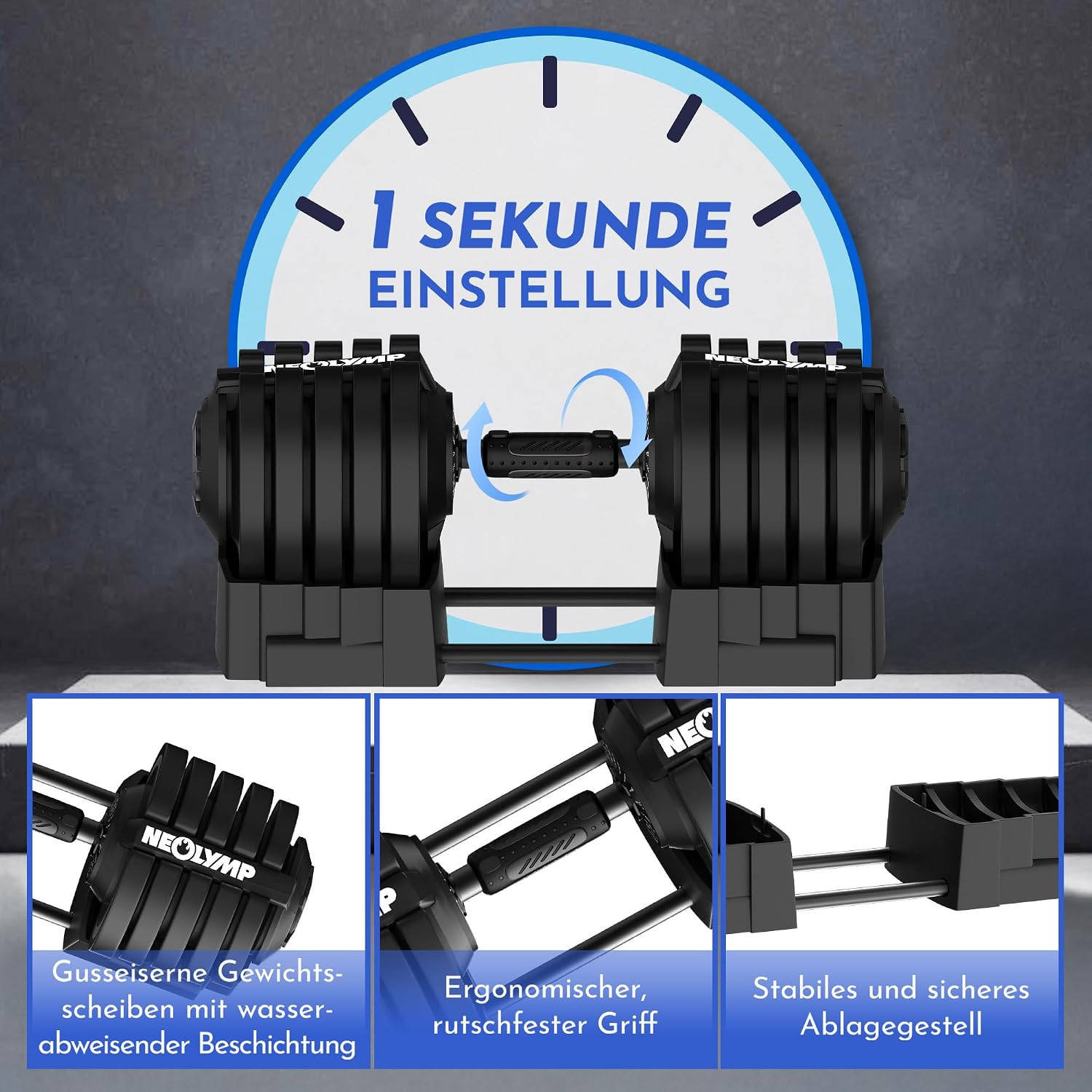 Thumbnail 4 de NEOLYMP Kurzhantel verstellbar 2–40 kg 🏋