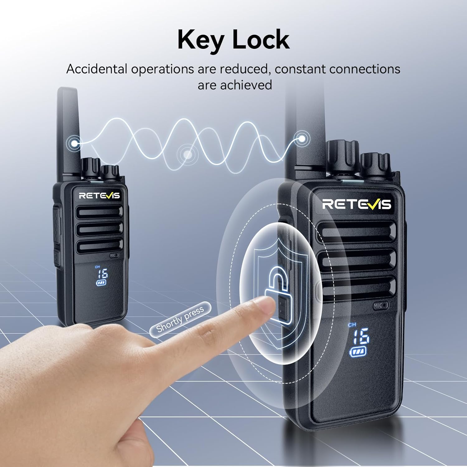 Thumbnail 3 de Retevis RT68H Two-Way Radio (10-Pack) with Hidden LED Display, VOX, Type-C Charging Base