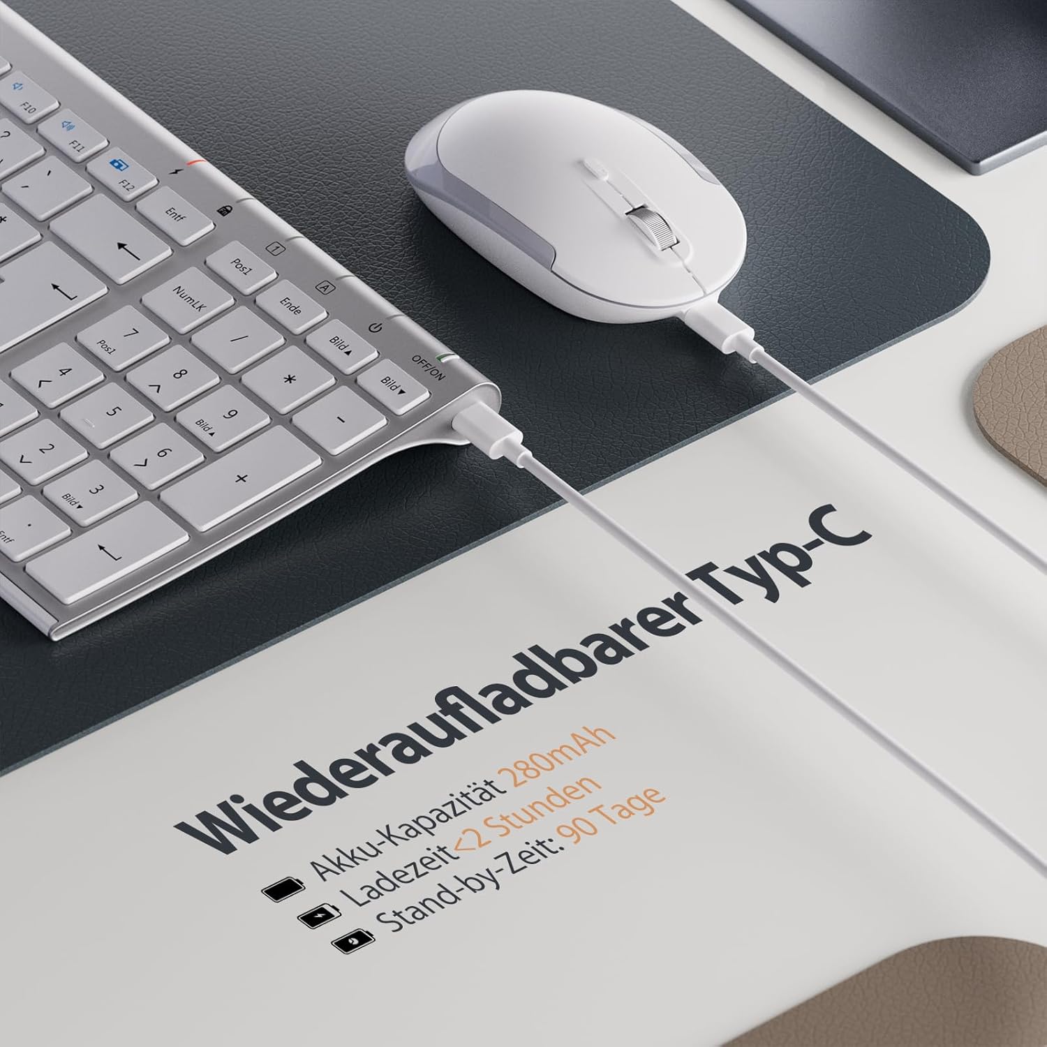 Detalle 2 de iClever Kabellose Tastatur und Maus 280 mAh ⌨