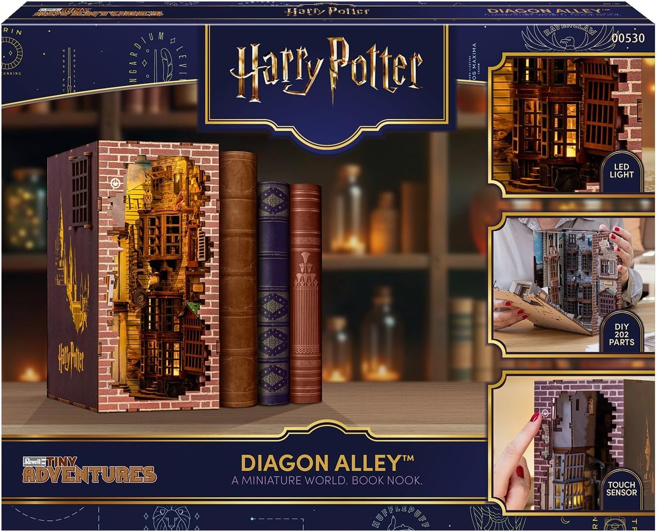 Detalle 2 de Revell Tiny Adventures Diagon Alley Harry Potter Book Nook, 202-delig