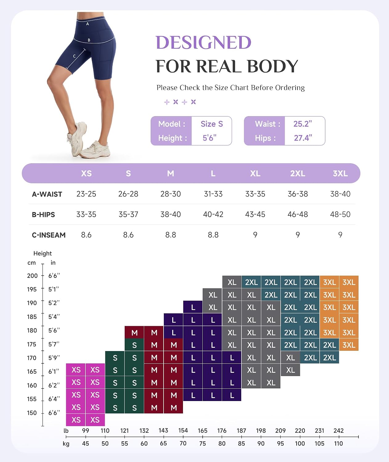 Detalle de YADIFEN High-Waisted Cycling Shorts for Women with Pockets (tummy control gym shorts)