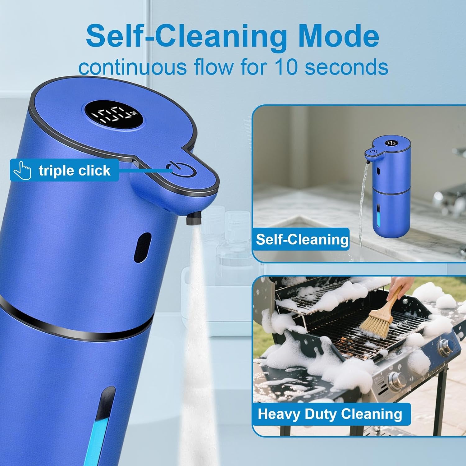 Detalle 2 de OHIFAST OFASDBEP18F Touchless Soap Dispenser, 380 mL, 6-Level, USB-C