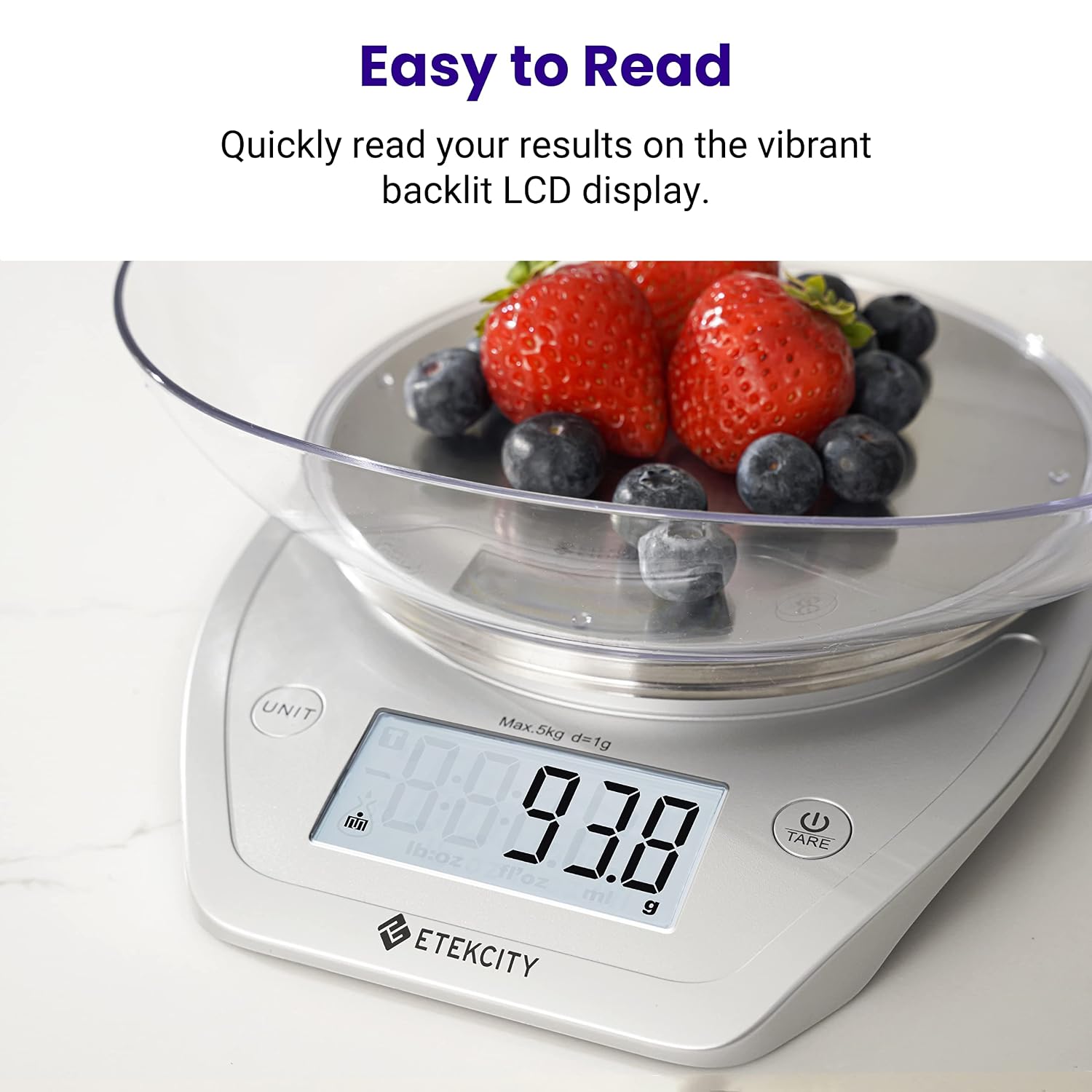 Detalle 2 de Etekcity 0.1g Food Kitchen Scale 5kg ⚖
