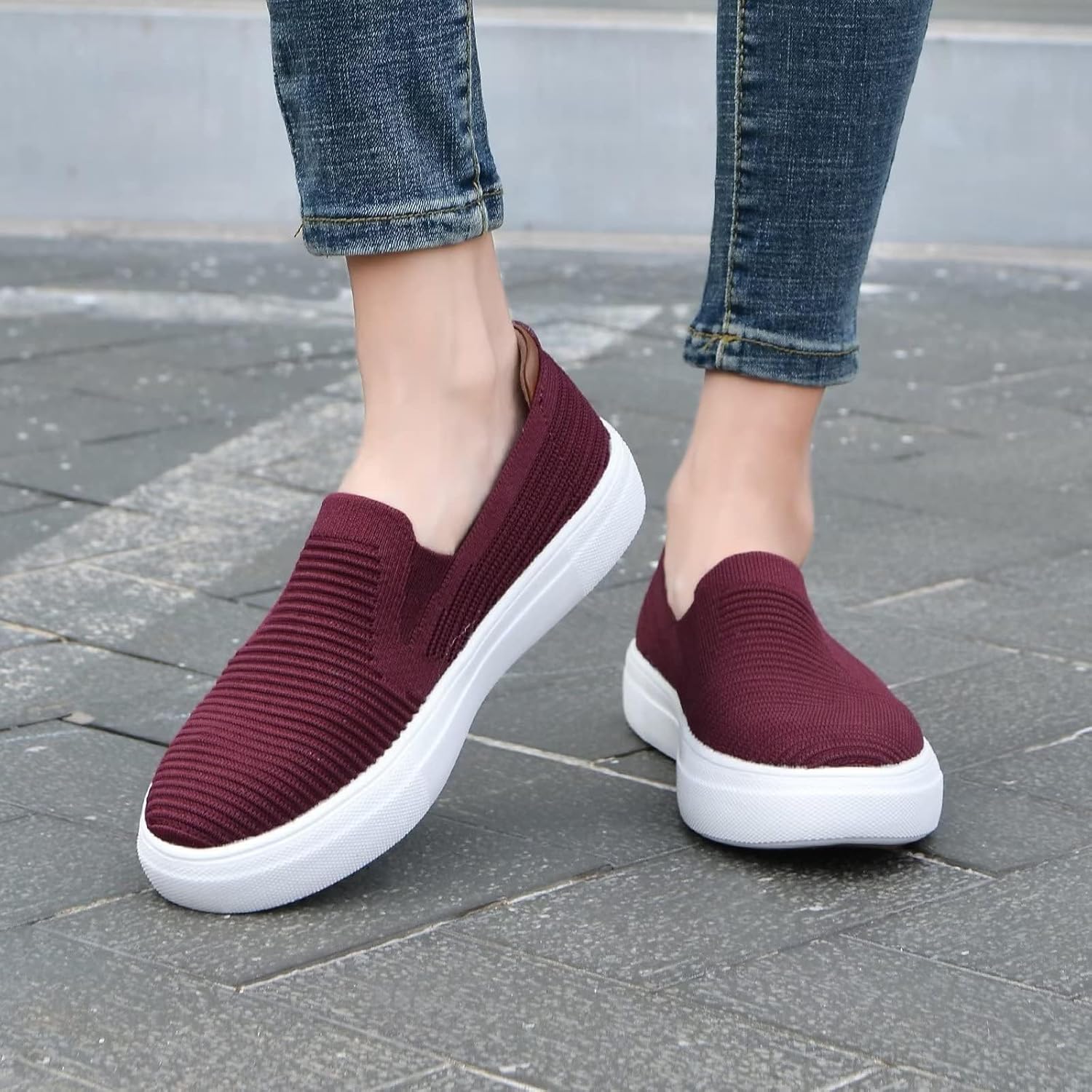 Thumbnail 5 de Konkordanter Damen-Slip-On Sneaker von konhill – atmungsaktiver Strickstoff, leichte EVA-Sohle