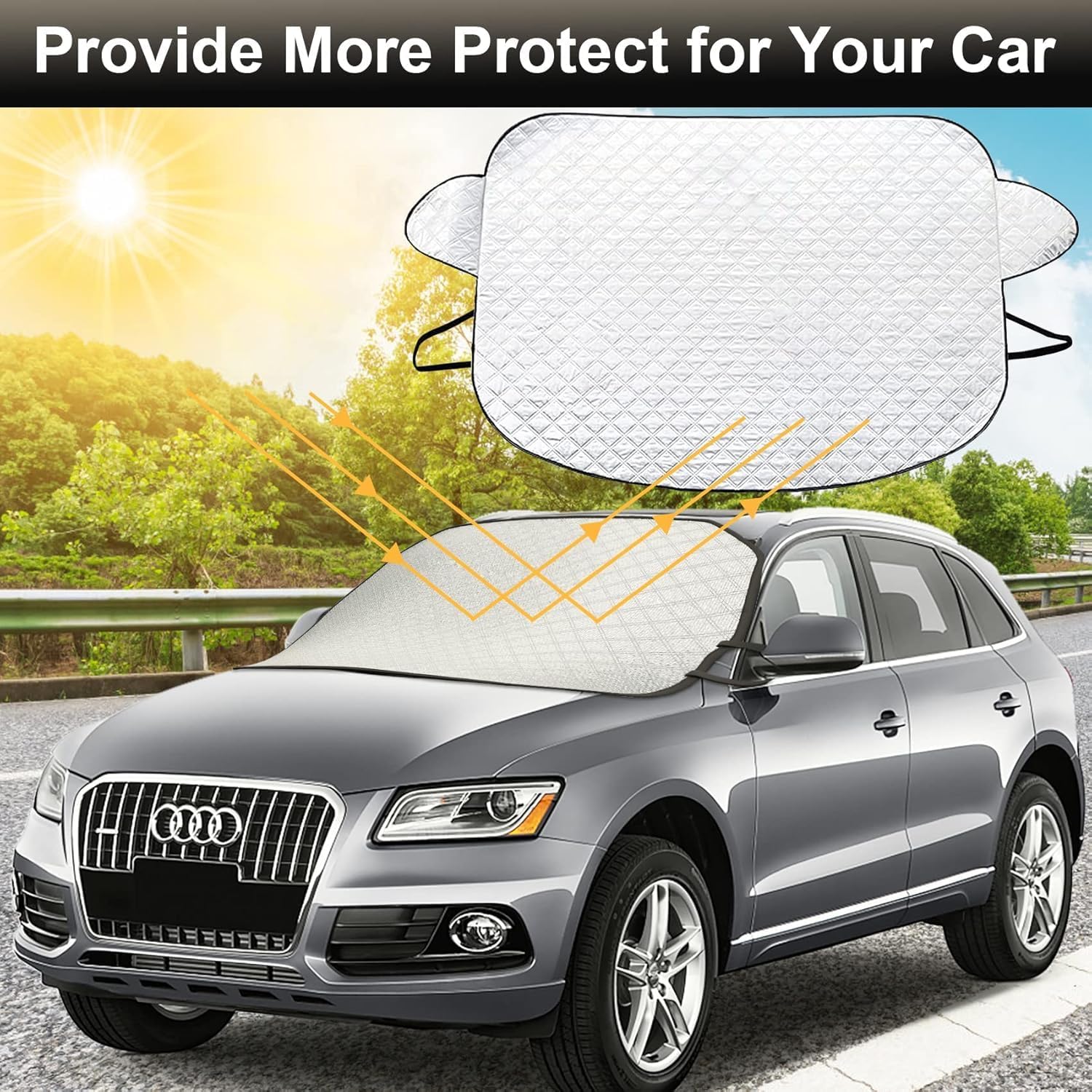 Thumbnail 3 de Car Windscreen Sunshade with Magnetised Cover (178 x 124 cm) for Front Window