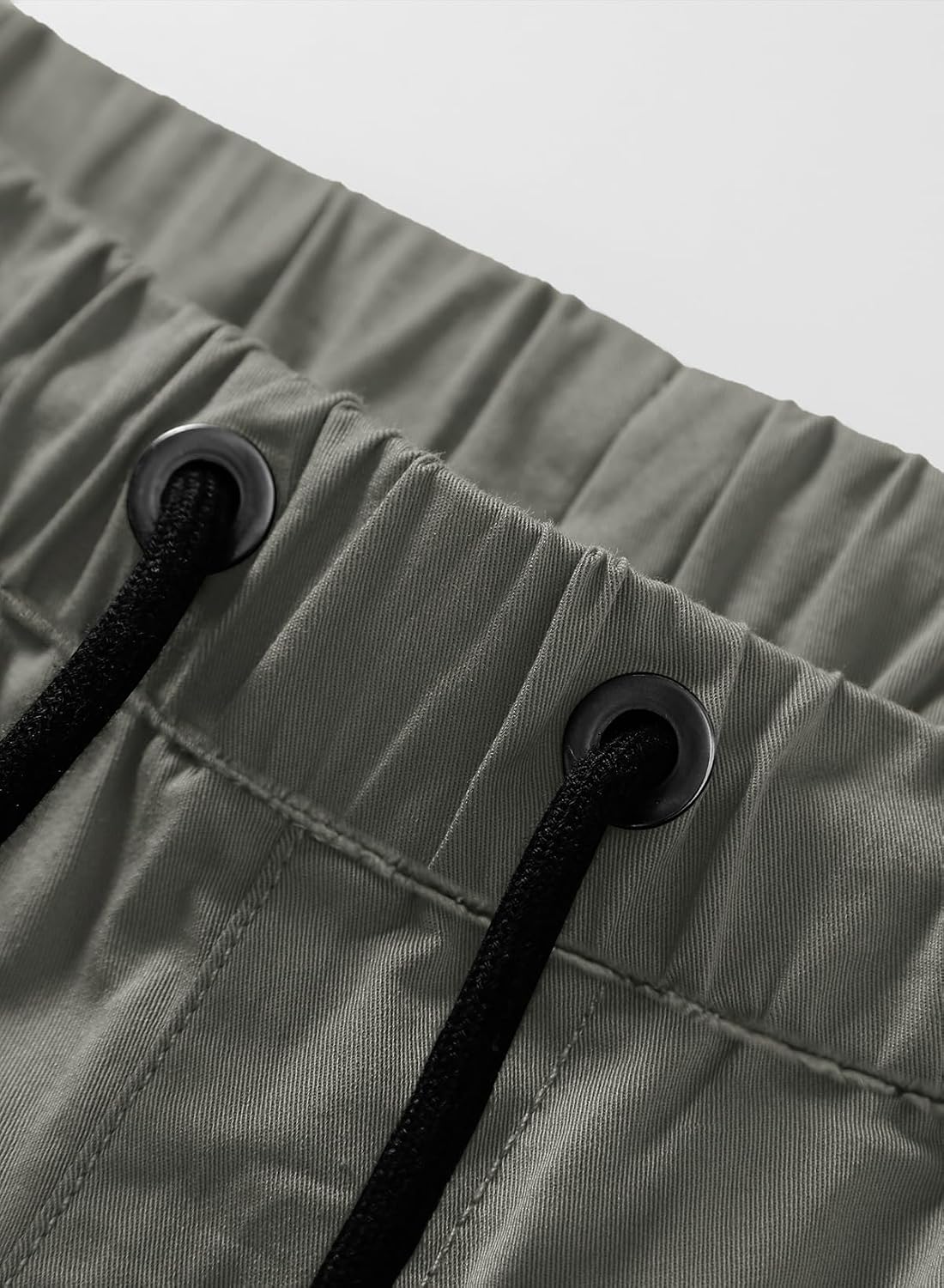 Detalle 2 de JMIERR Mens Cargo Shorts Combat Plain Casual Summer Cotton Jogging Short with Drawstring and Multi Pockets
