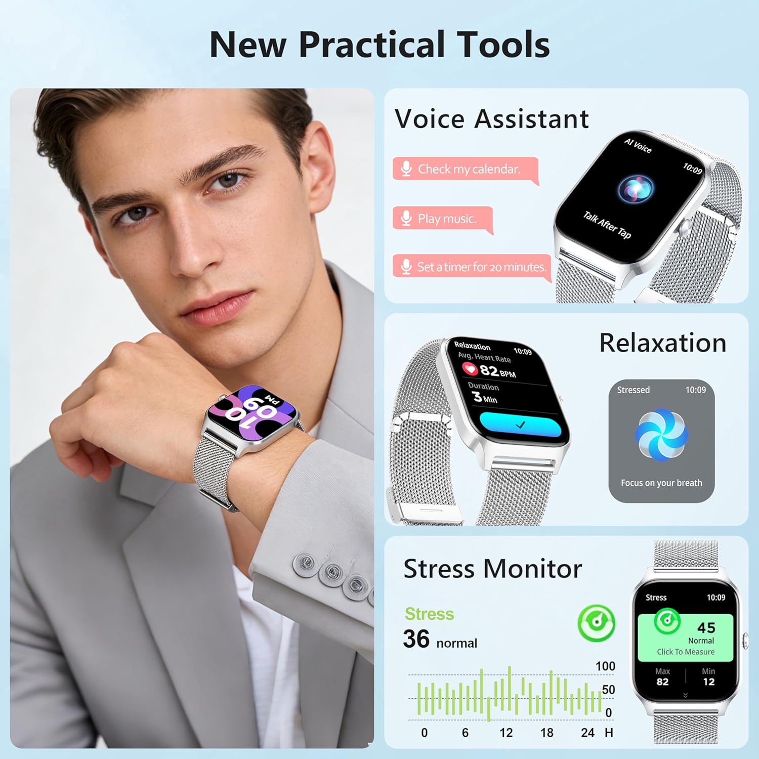 Thumbnail 3 de Smart Watch 1.85" with Health Tracking, 110+ Sports Modes and Hands‑free Calling