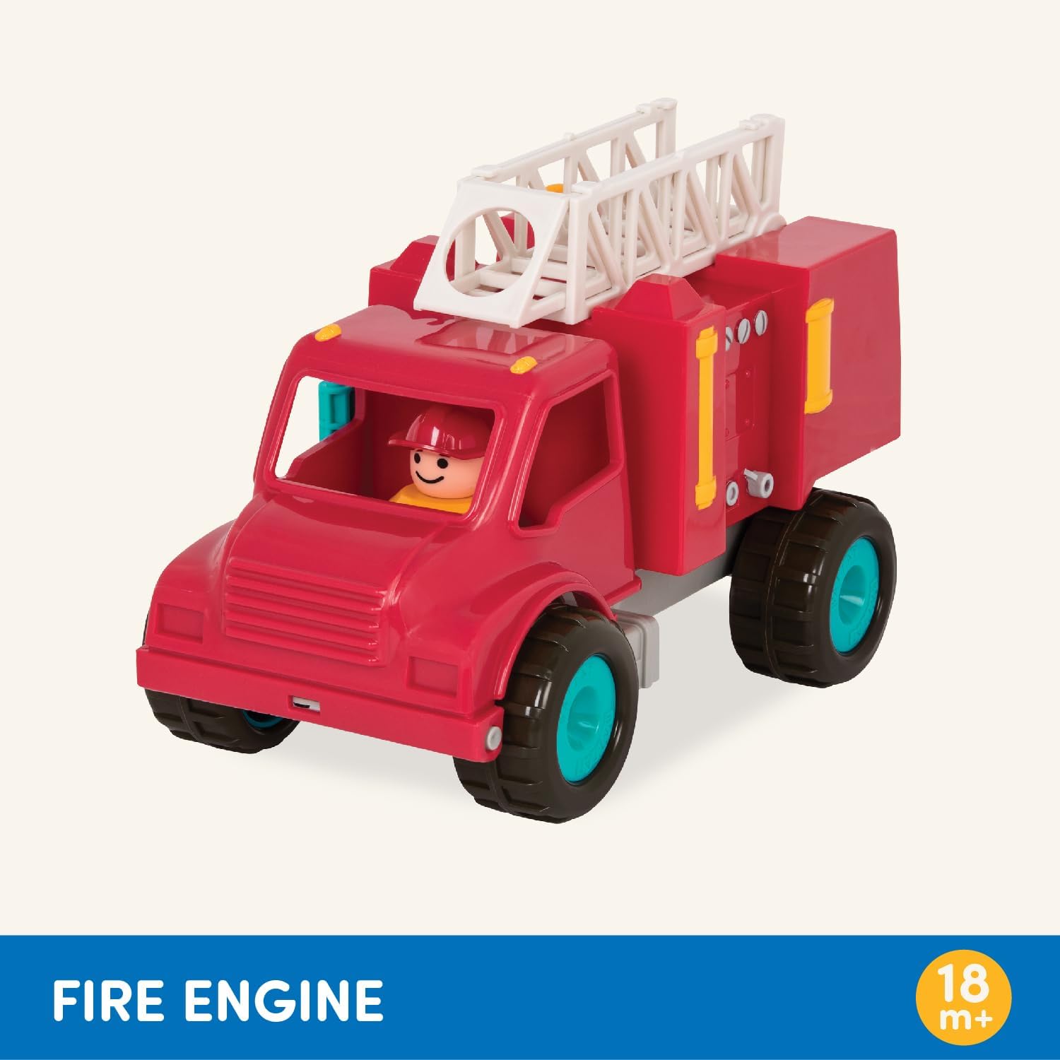 Thumbnail 4 de Jouet camion de pompiers rouge Battat avec figurines et échelle – dès 18 mois