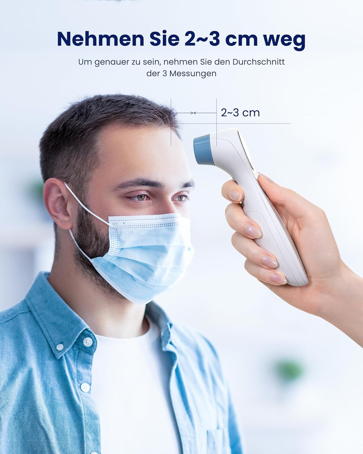 Thumbnail 6 de Kontaktloses Infrarot-Stirnthermometer für Babys, Kinder & Erwachsene – digitales Fieberthermometer mit Fieberalarm (weiß)