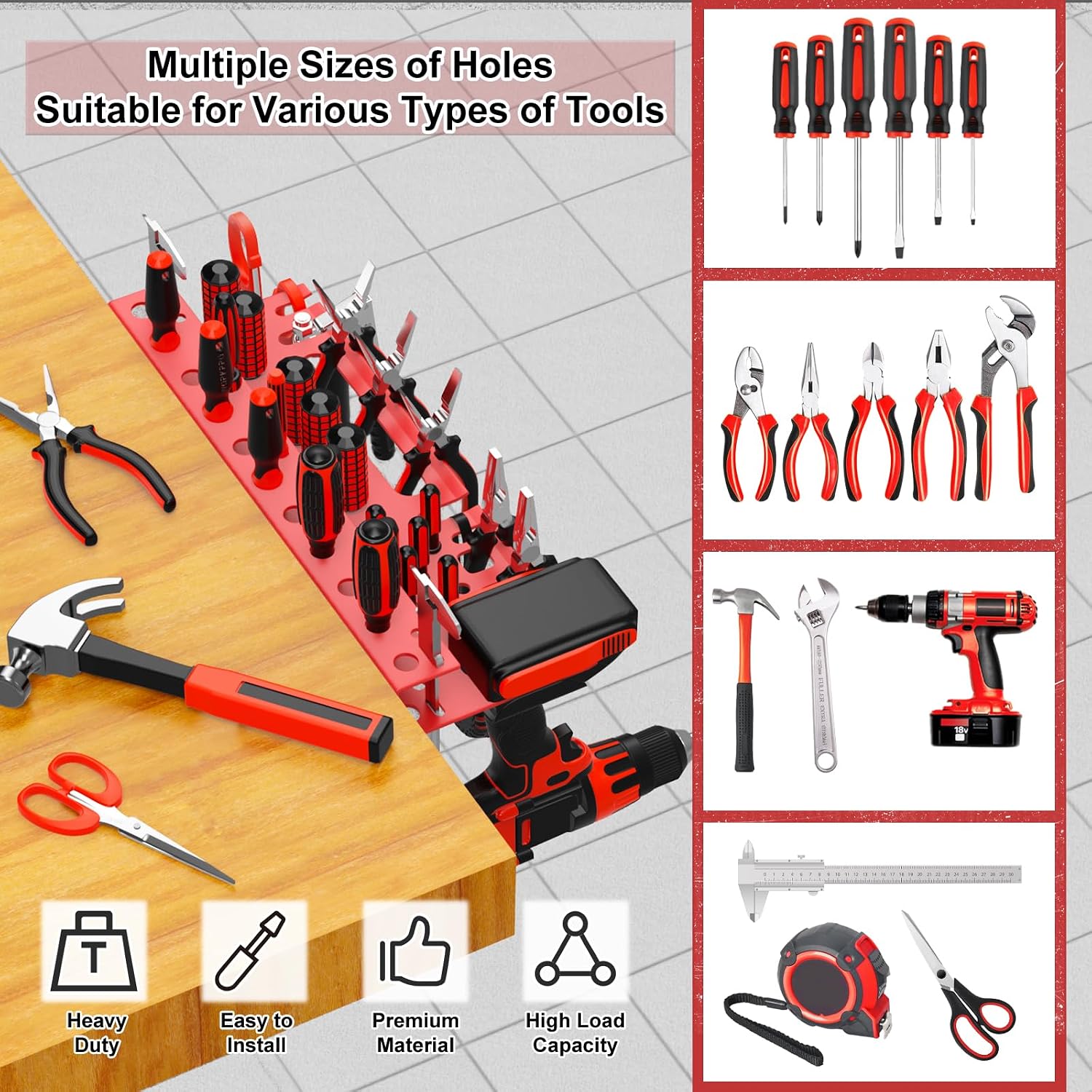 Thumbnail 2 de VeyFolzin.st Large Wall Tool Organizer 12 Holders 🛠