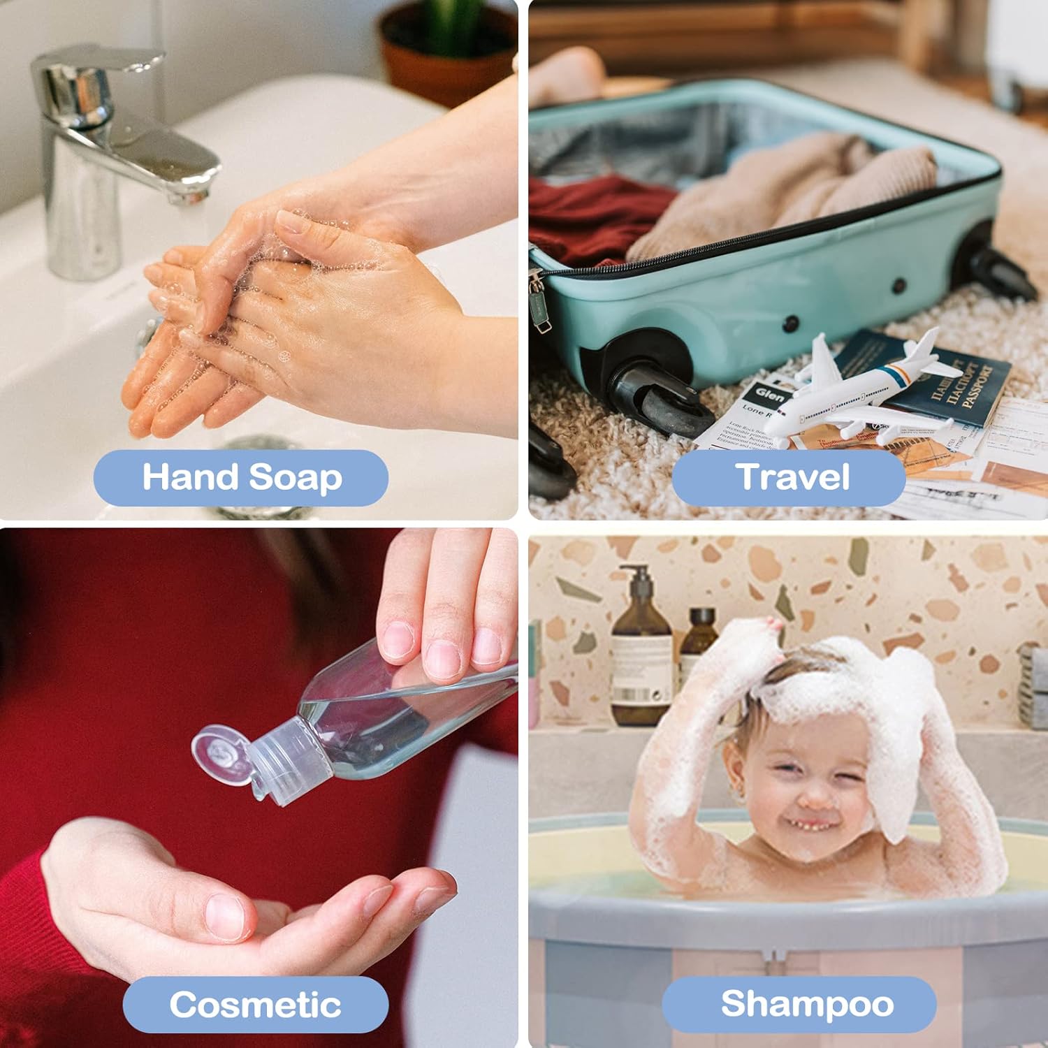 Thumbnail 6 de BillyBath Reise-Flaschen zum Befüllen 100 ml, 6er Set inkl. 2 Trichtern