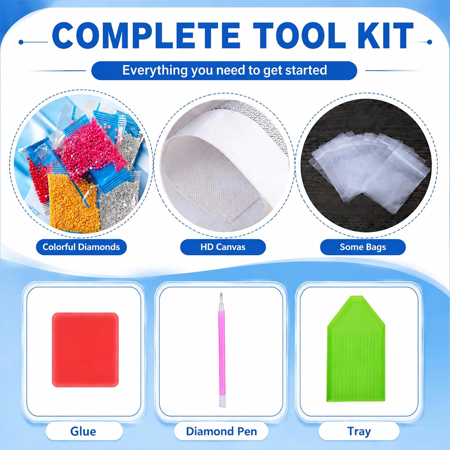 Detalle de TOUXOIE Diamond Painting Kit, 13.78 x 13.78 Inch