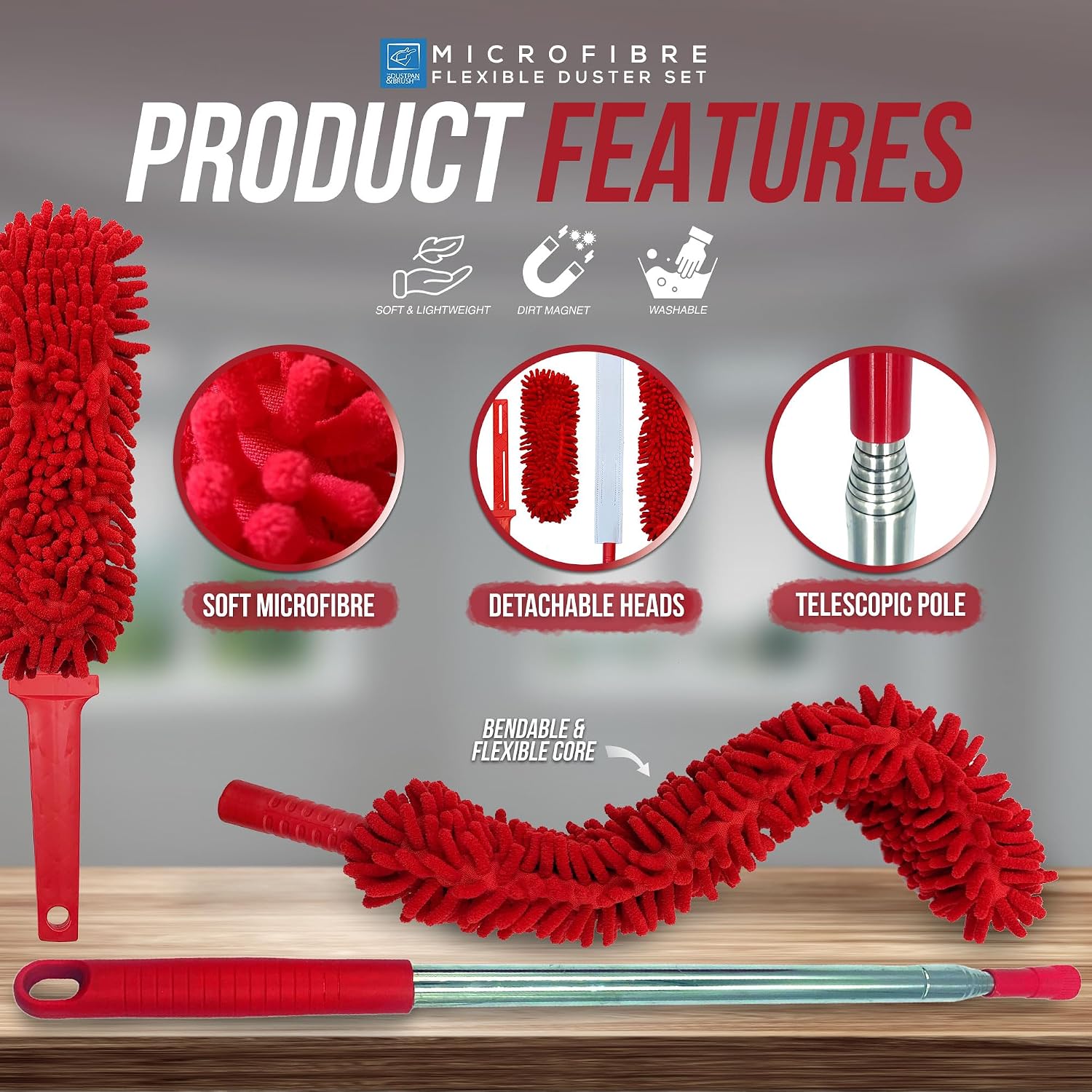 Detalle 2 de TDBS Microfibre Feather Duster Extendable