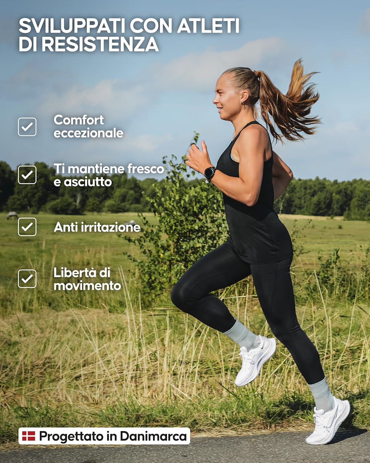 Detalle de Danish Endurance Canotta Sportiva Senza Maniche da Donna – Leggera, Traspirante e Sostenibile