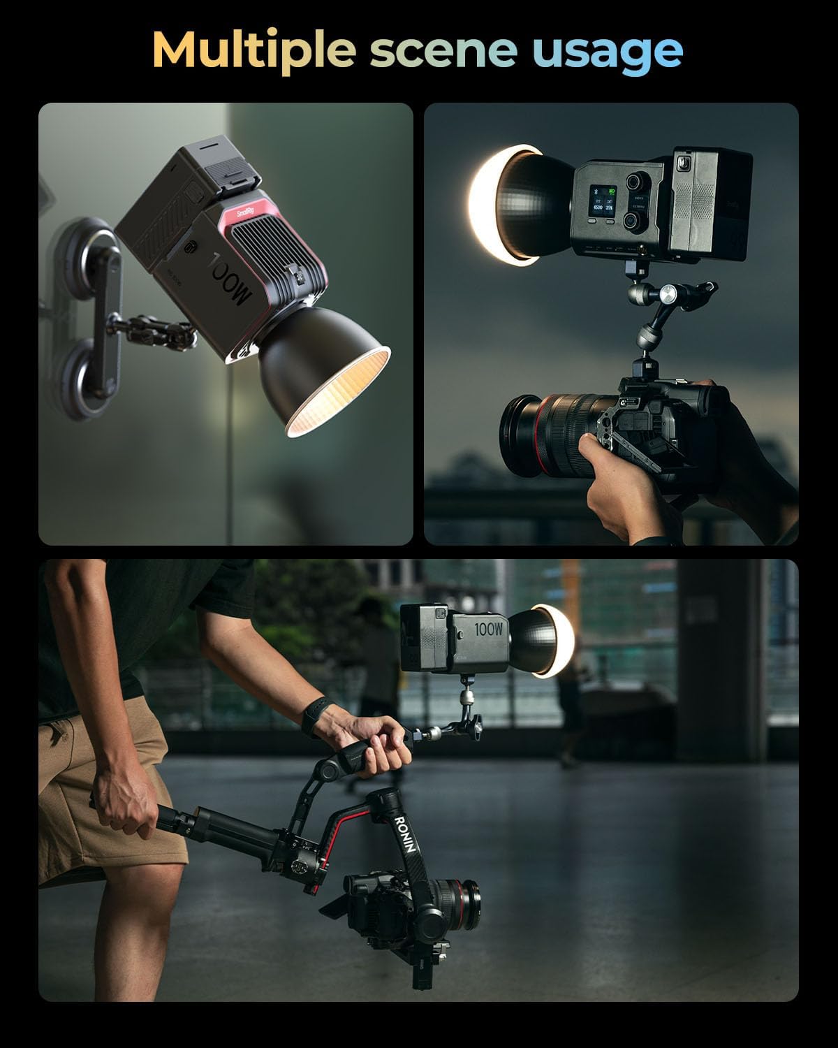 Thumbnail 6 de SmallRig RC 100B Lampe Vidéo COB avec Poignée – lumière bi-couleur portable 2700K–6500K et contrôle via app