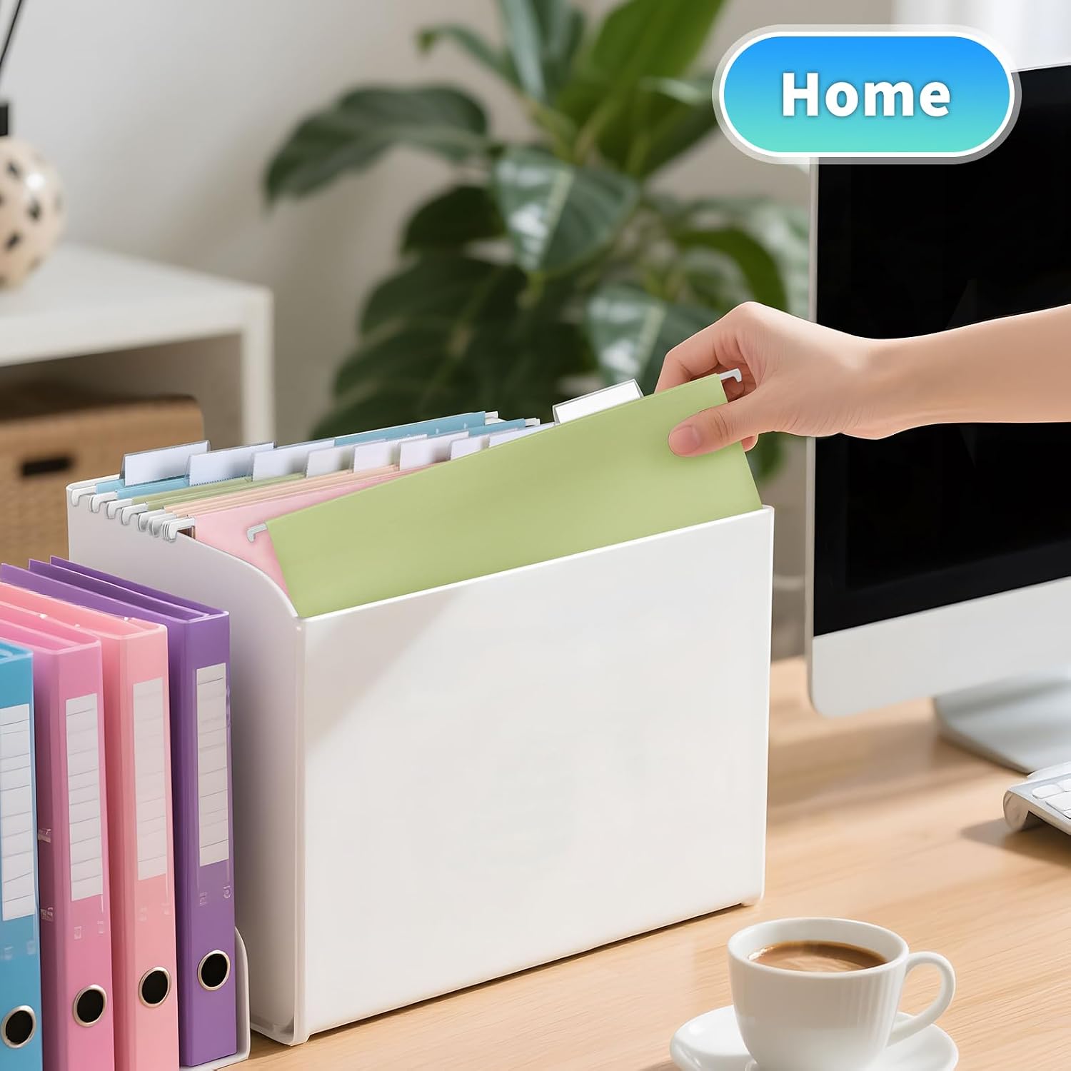 Detalle 2 de Jowaia XGWJJ Hanging File Folders, Letter Size, Pastel, 1/5-Cut Tabs, 25-Pack