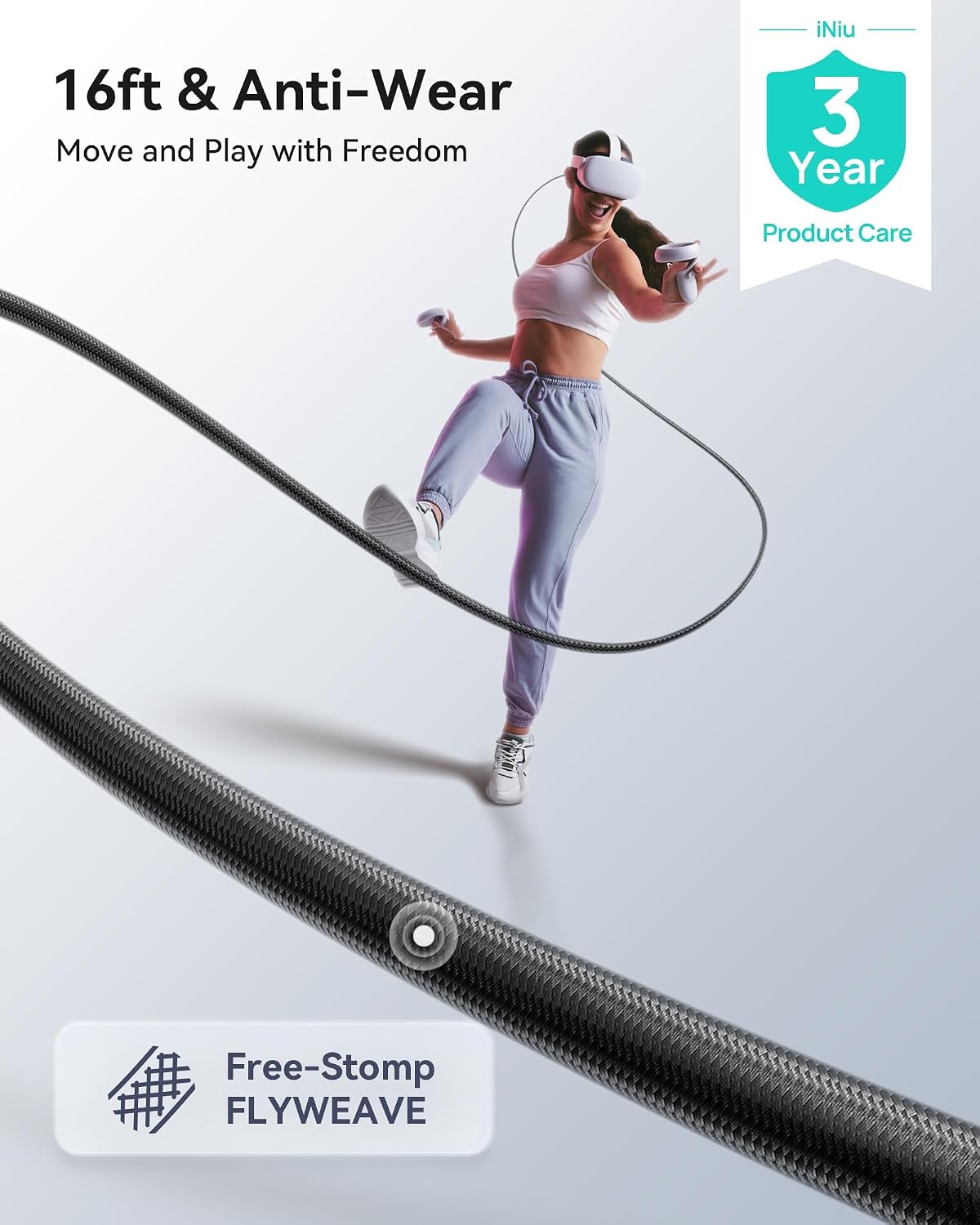 Thumbnail 6 de INIU Link Cable for VR 16FT USB 3.0 High Speed C to USB-C Cable