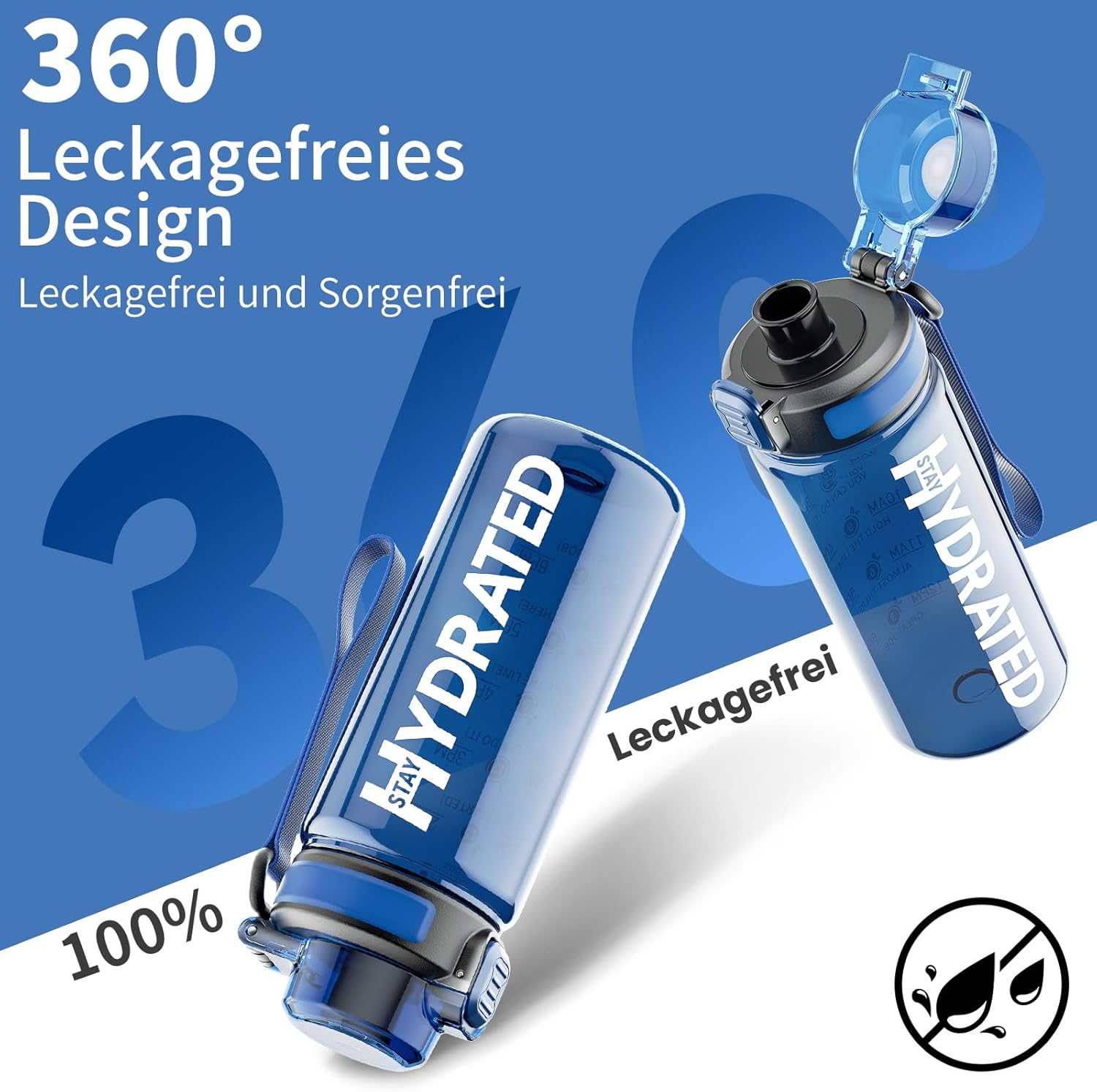 Thumbnail 4 de Mevoly Trinkflasche Kinder 500 ml – BPA-frei aus Tritan, Zeitmarkierung und Auslaufschutz