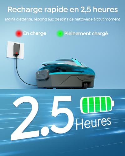 Detalle de BRINBO S2 Robot Piscine, Double Filtration, Sans Fil — Aspirateur piscine sans fil pour piscines hors sol