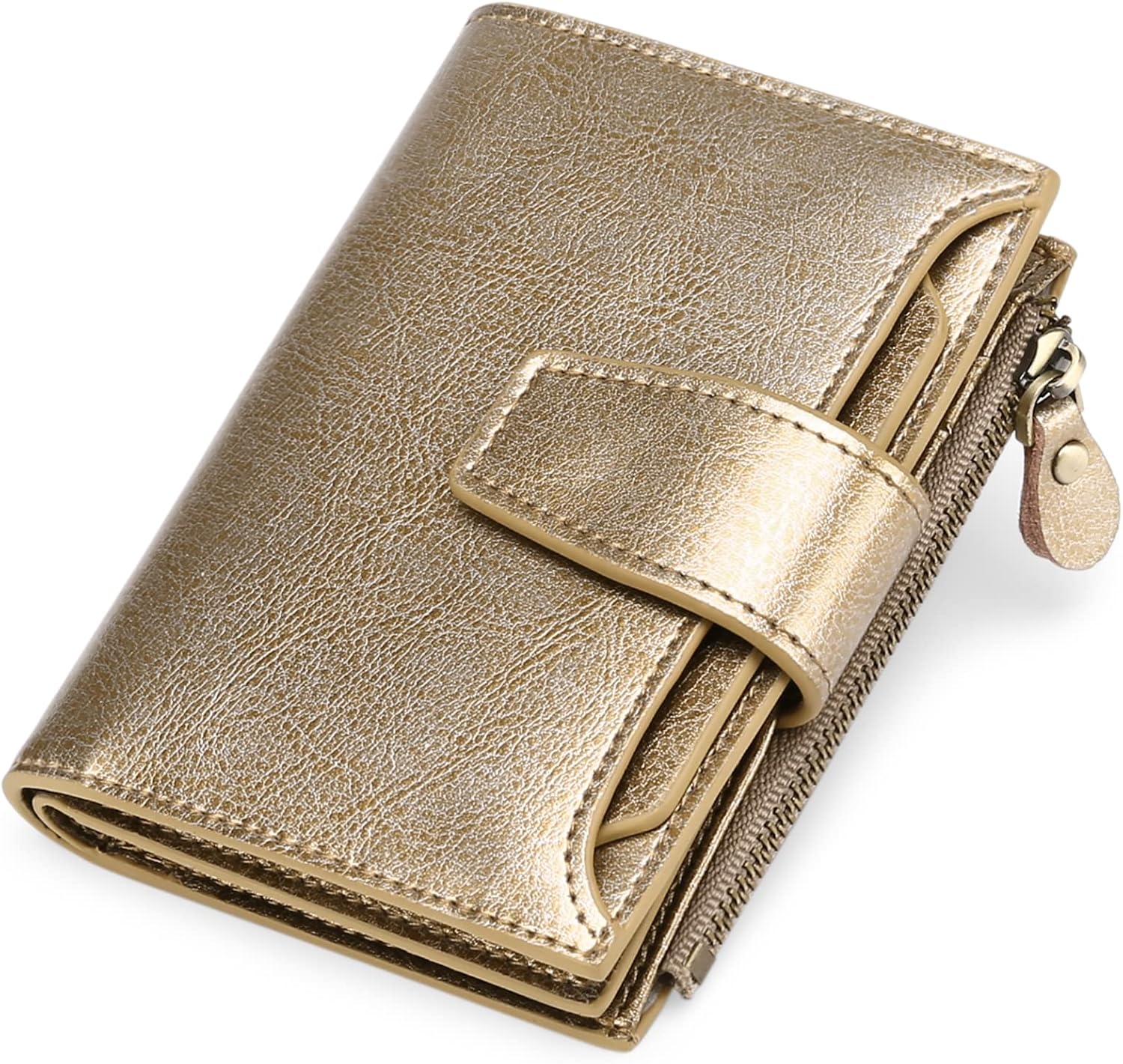 Thumbnail 6 de SENDEFN Women's RFID Blocking Leather Small Compact Bi-fold Zipper Pocket Wallet Card Case Purse with ID Window