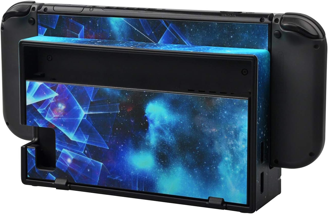Detalle 2 de eXtremeRate Multidimensional Galaxy Print Decals for Nintendo Switch – Full Skin Set with Screen Protectors and Dock Coverage