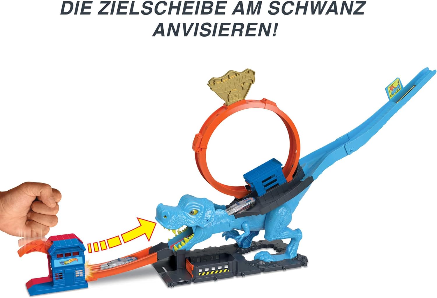 Thumbnail 2 de Hot Wheels Autorennbahn T-Rex Angriff – Geschicklichkeits- und Timing-Spielspaß mit Looping