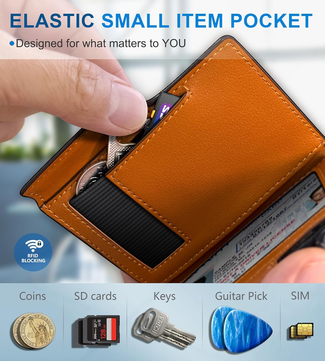 Thumbnail 5 de miyozi Men Wallet Slim RFID Front Pocket 3.9"