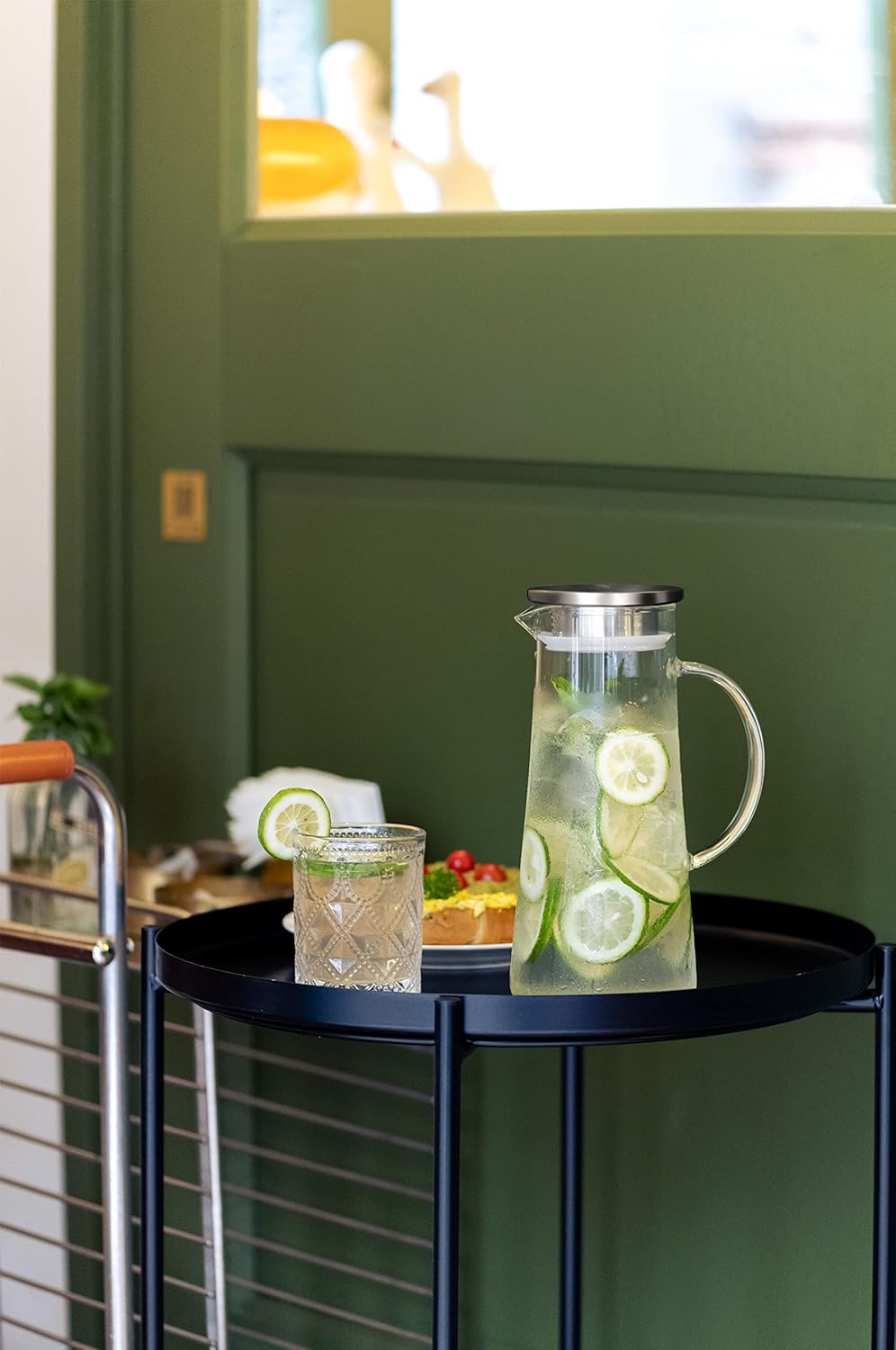 Thumbnail 6 de SUSTEAS 1,5-Liter-Glaskaraffe mit Deckel – Borosilikatglas für heißes & kaltes Wasser, Tee, Saft & mehr