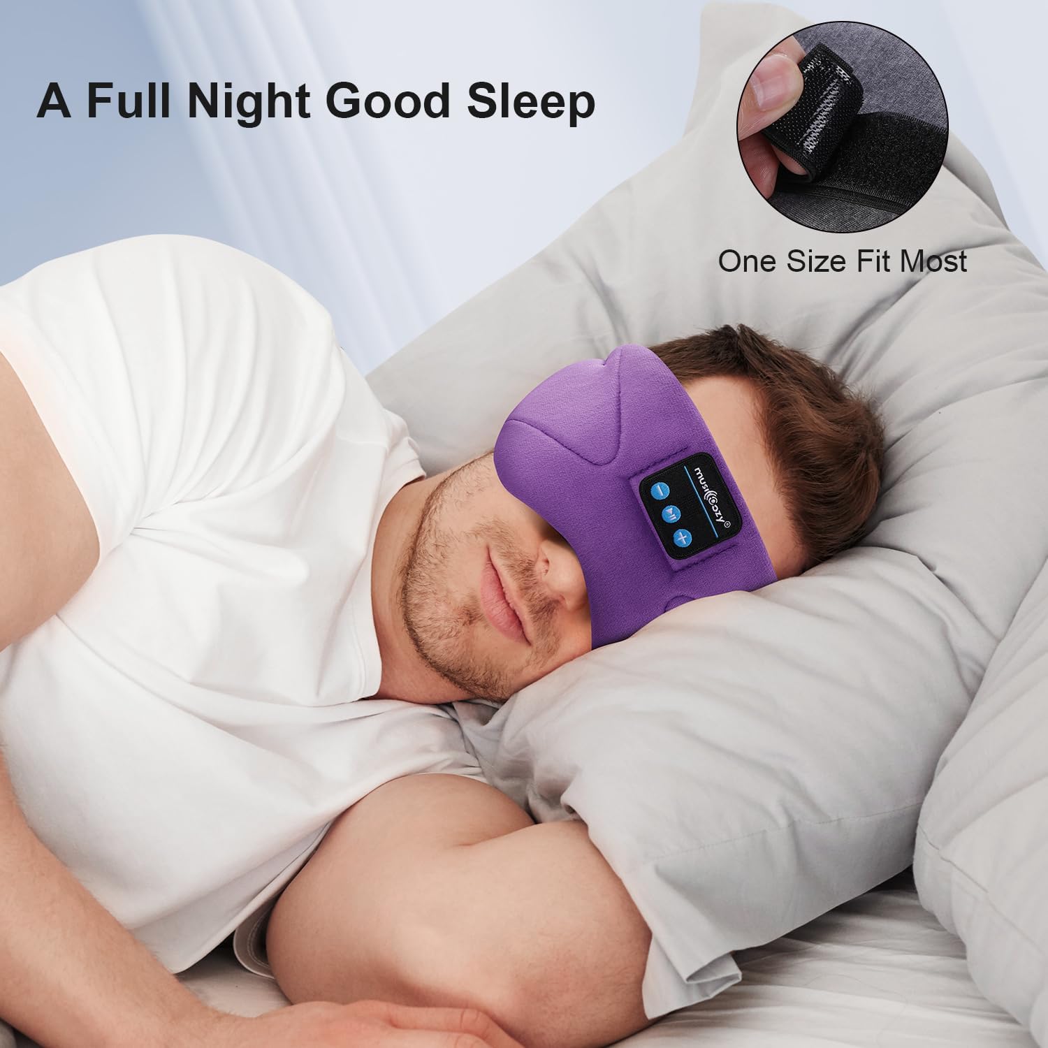 Detalle de Musicozy Sleep Headphones 16Hrs sleep mask