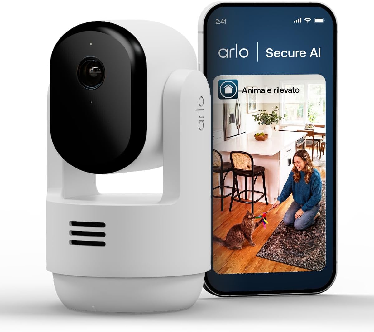 Detalle de Arlo Essential 3 Indoor 2K PTZ: Telecamera di Sorveglianza WiFi Interno