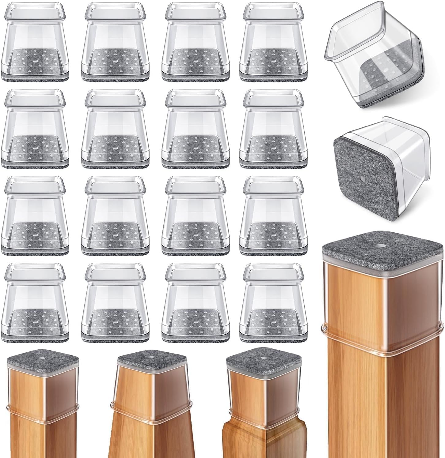 Thumbnail 6 de Gommini Per Sedie Quadrati, 24 Pezzi: protezione elegante per pavimenti in legno