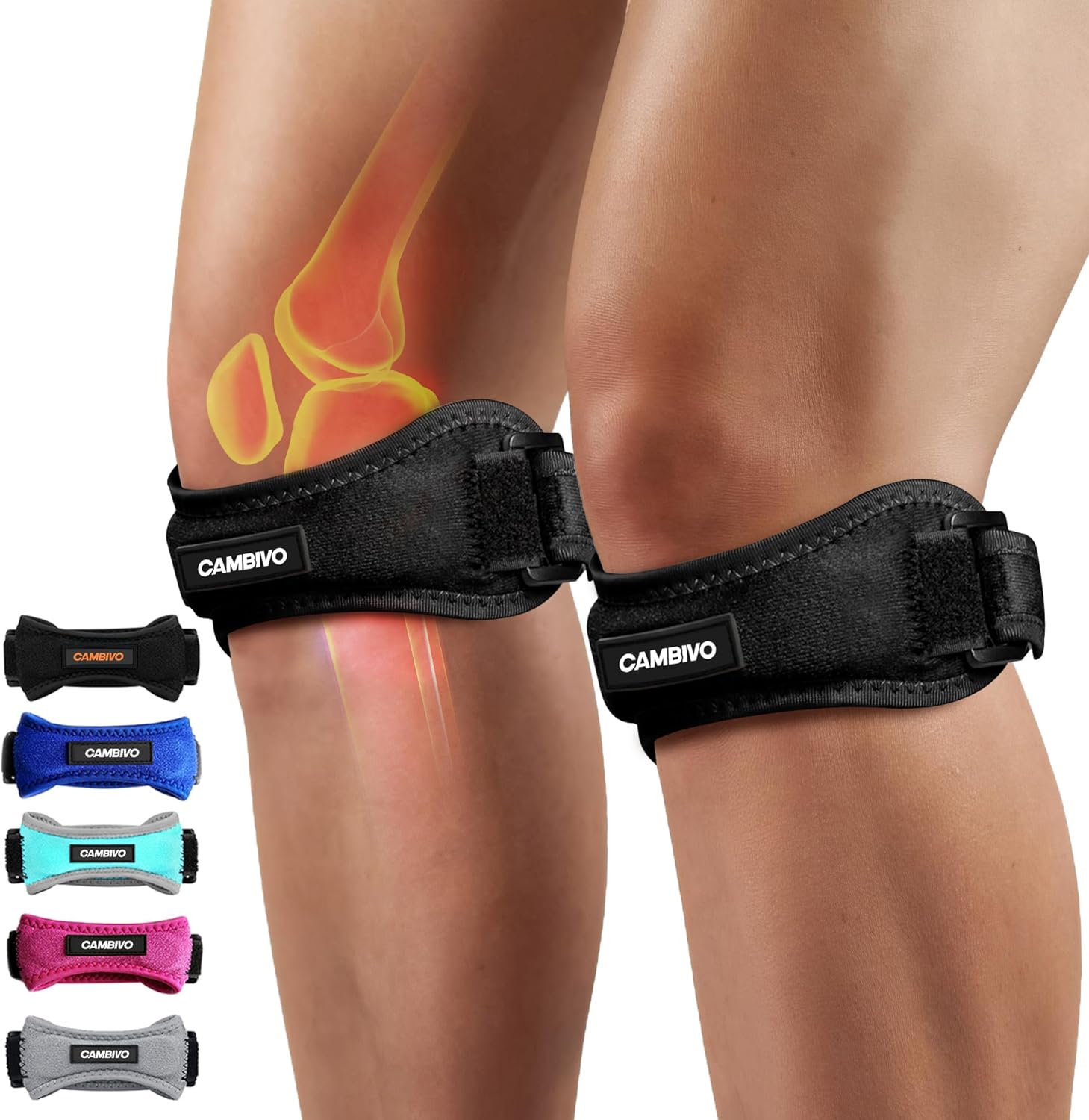 CAMBIVO Patella Tendon Knee Straps 2 Pack