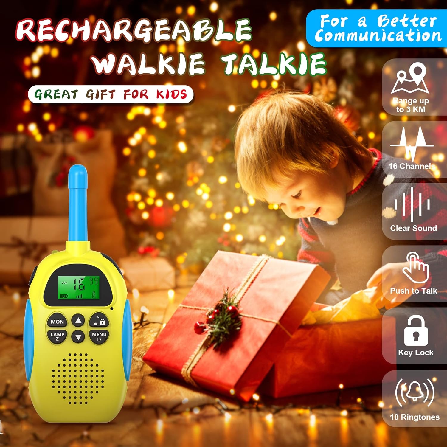 Thumbnail 1 de Ushining Walkie Talkie Recargable para Niños 📞 Aventura a 3KM