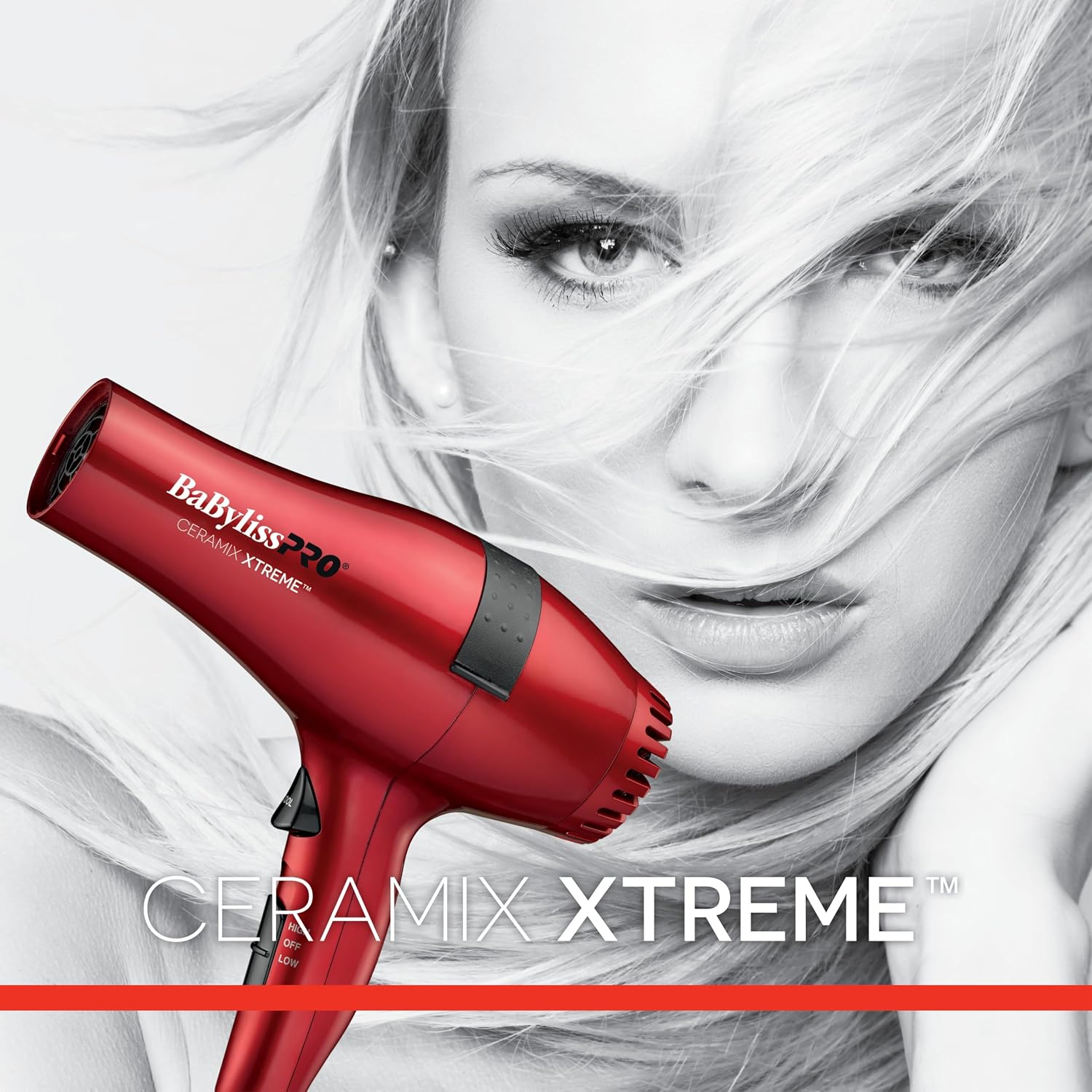 Detalle 2 de BaBylissPRO BAB5572NC Ceramix Xtreme Ceramic Hair Dryer, Red