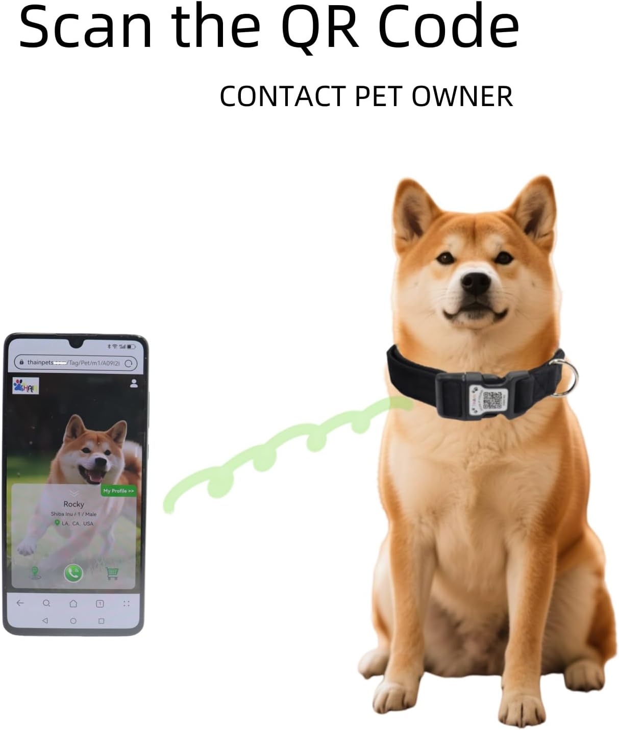 Thumbnail 2 de THAIN Smart QR Code Dog Collar M