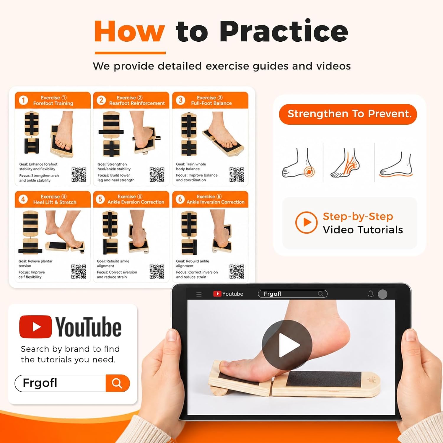 Thumbnail 4 de Frgofl Balance Board, Adjustable Birch Wood Ankle Stability Trainer