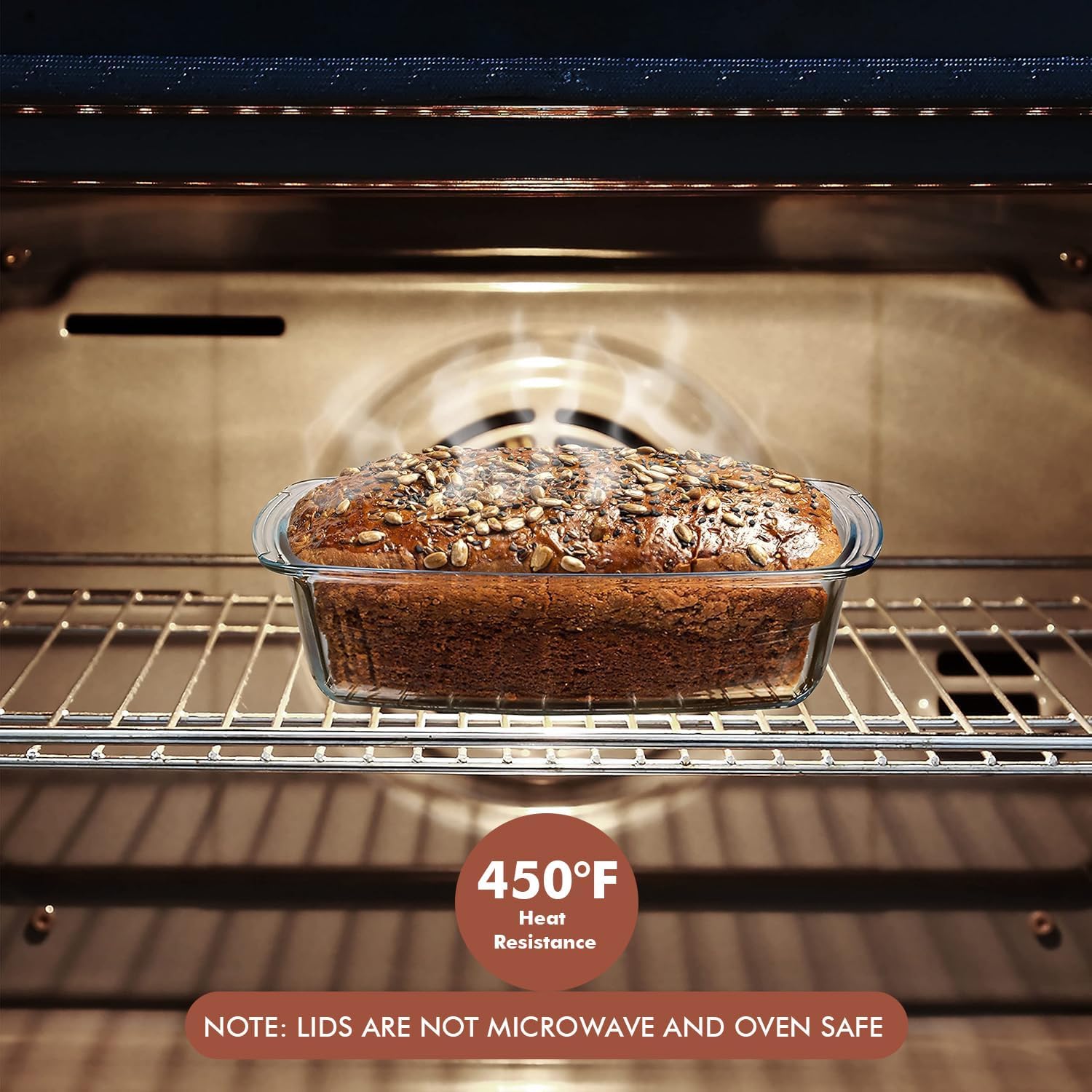 Thumbnail 5 de Razab LARGE 7.6-Cup Glass Loaf Pan Set