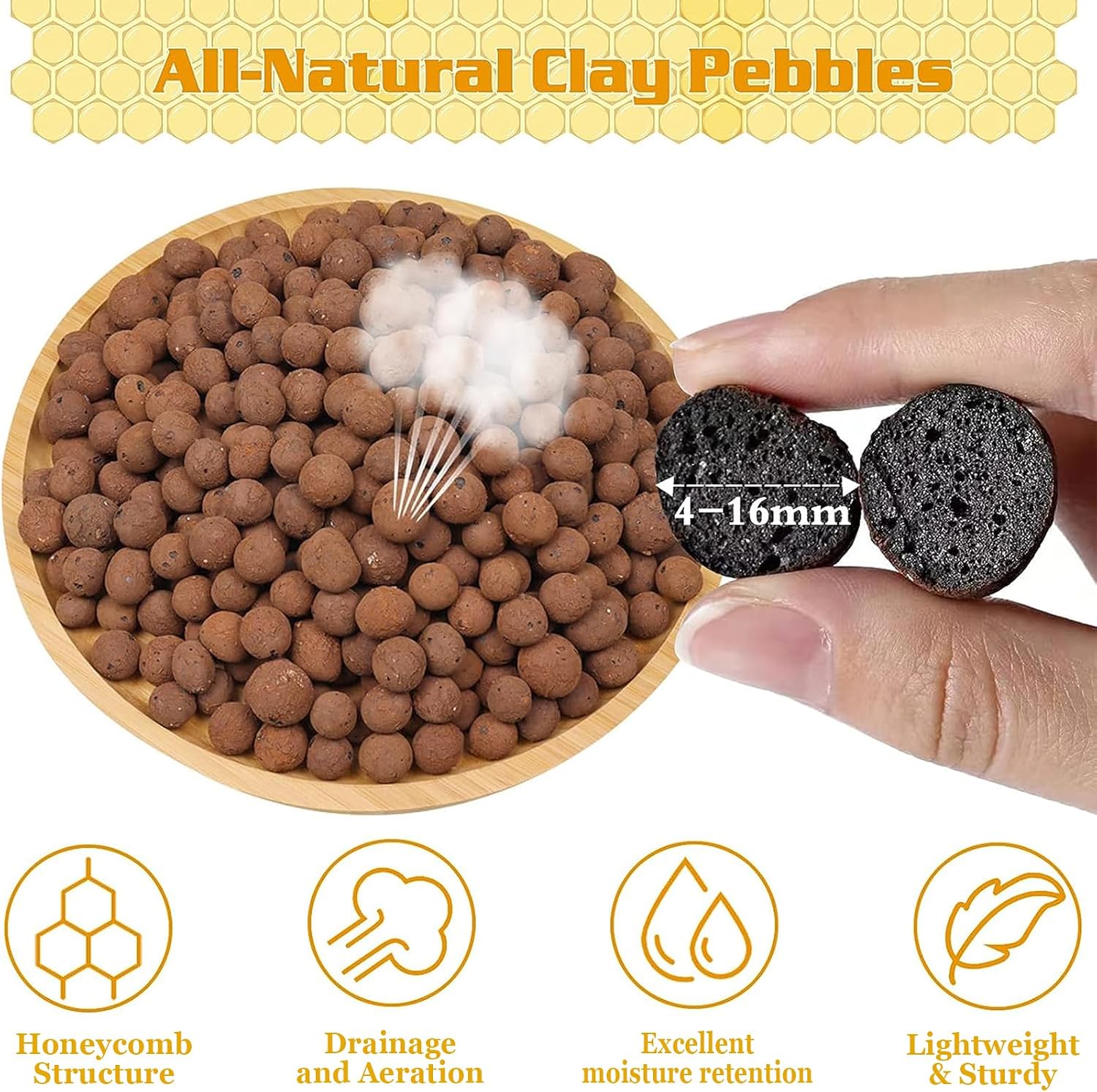 Detalle 2 de Legigo L-CA-Clay Ball LECA Clay Pebbles, 10 lb, 4–16 mm