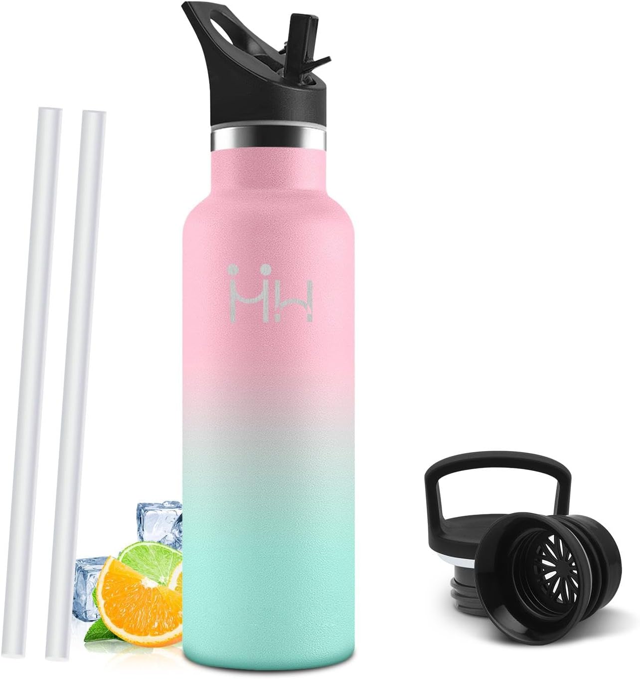 Detalle de Gourde INOX 500 ML avec paille pour sport et voyage