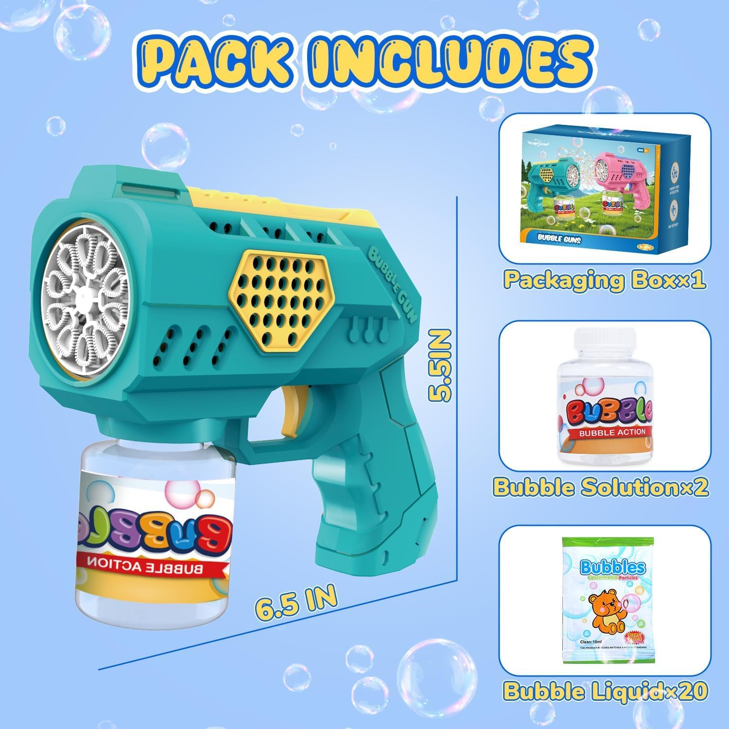Detalle 2 de Eaglestone Bubble Gun 2-Pack for Toddlers