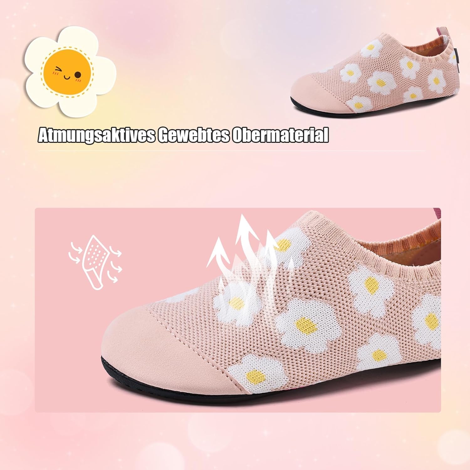 Detalle de IceUnicorn Hausschuhe Kinder – atmungsaktive, leichte Slippers mit rutschfester Sohle